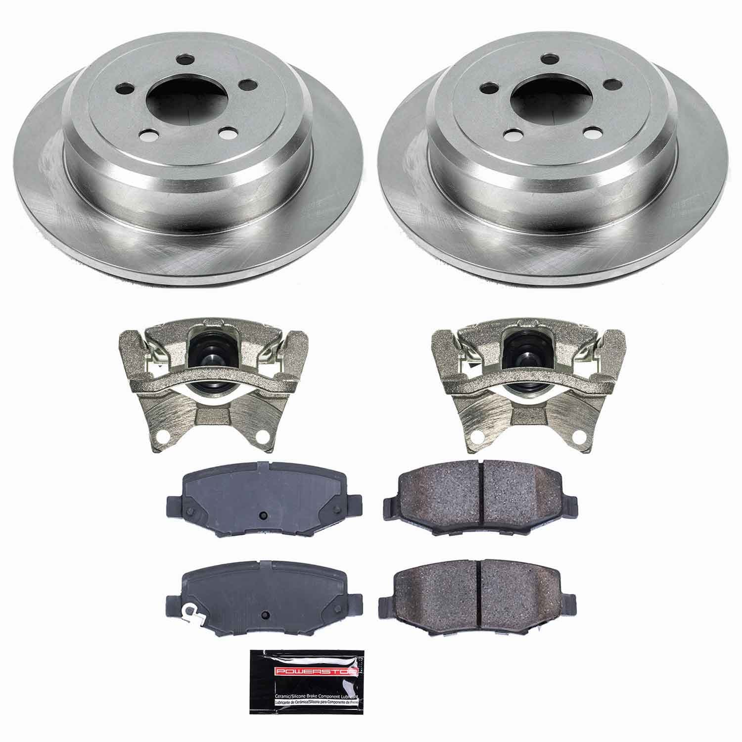 Power Stop - KCOE3046A - Rear - Disc Brake Pad/Caliper and Rotor Kit image 1