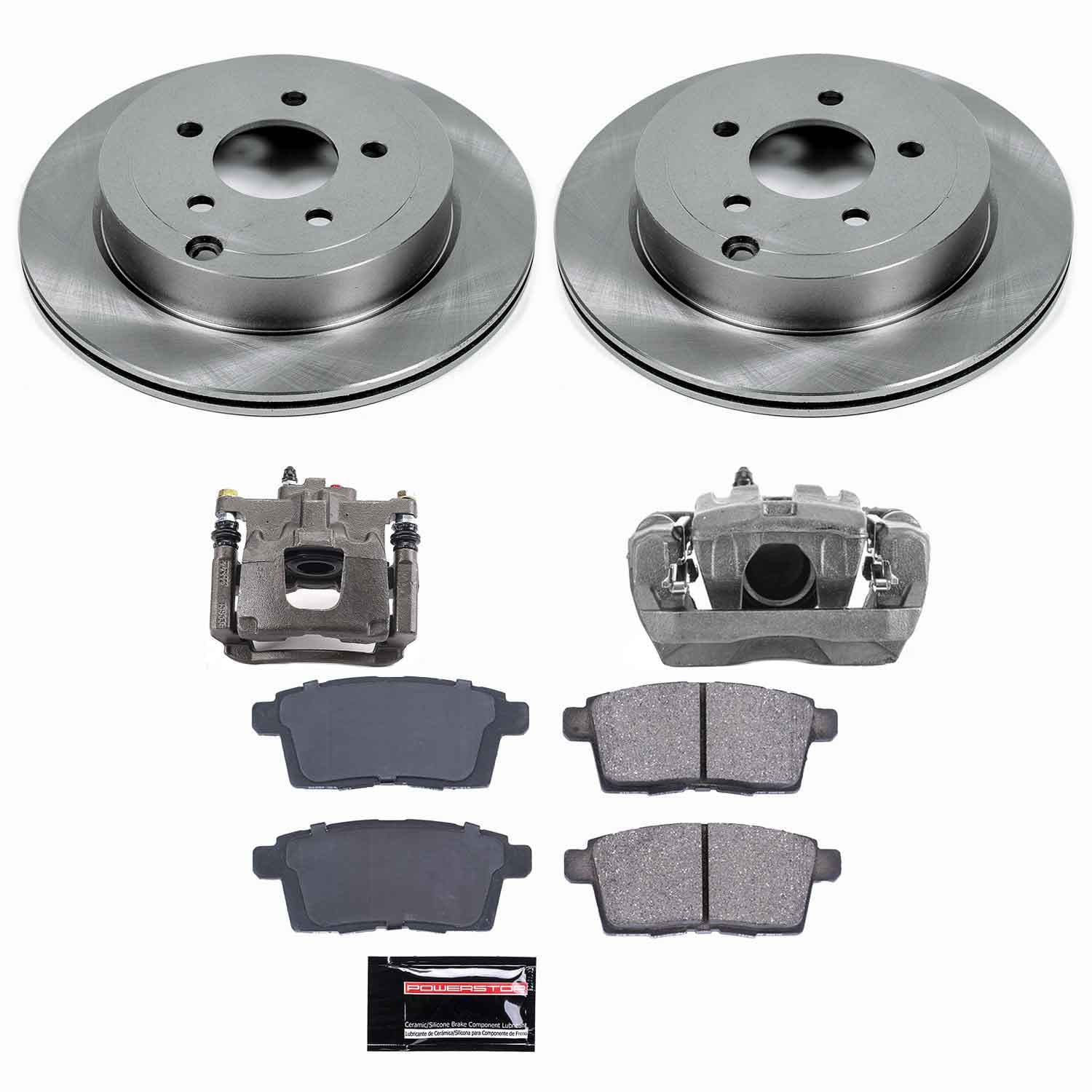 Power Stop - KCOE3060 - Rear - Disc Brake Pad/Caliper and Rotor Kit image 1