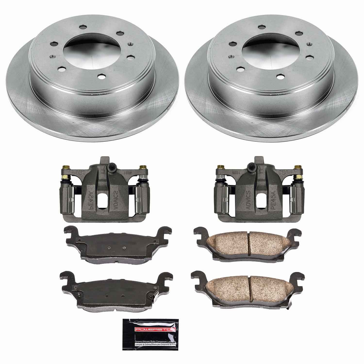 Power Stop - KCOE3067 - Rear - Disc Brake Pad/Caliper and Rotor Kit image 1