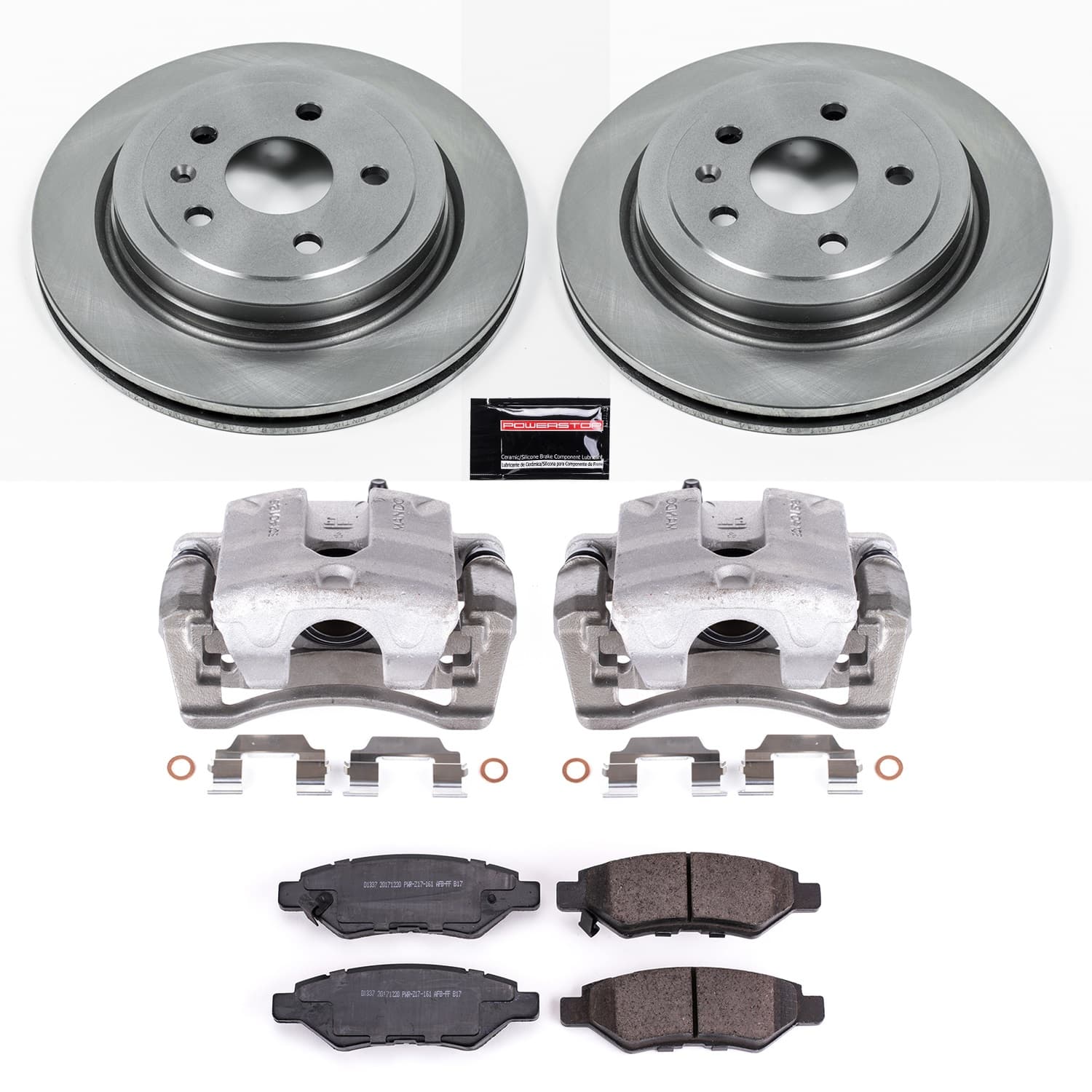 Power Stop - KCOE3072B - Rear - Disc Brake Pad/Caliper and Rotor Kit image 1