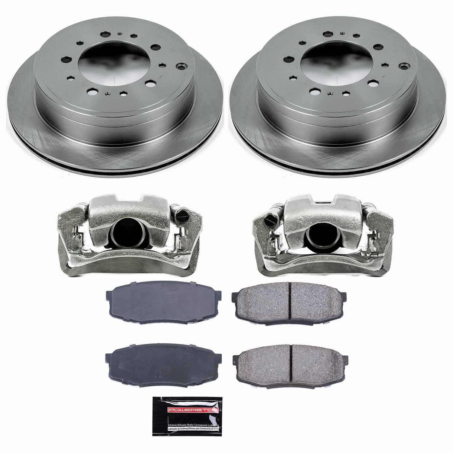 Power Stop - KCOE3073 - Rear - Disc Brake Pad/Caliper and Rotor Kit image 1
