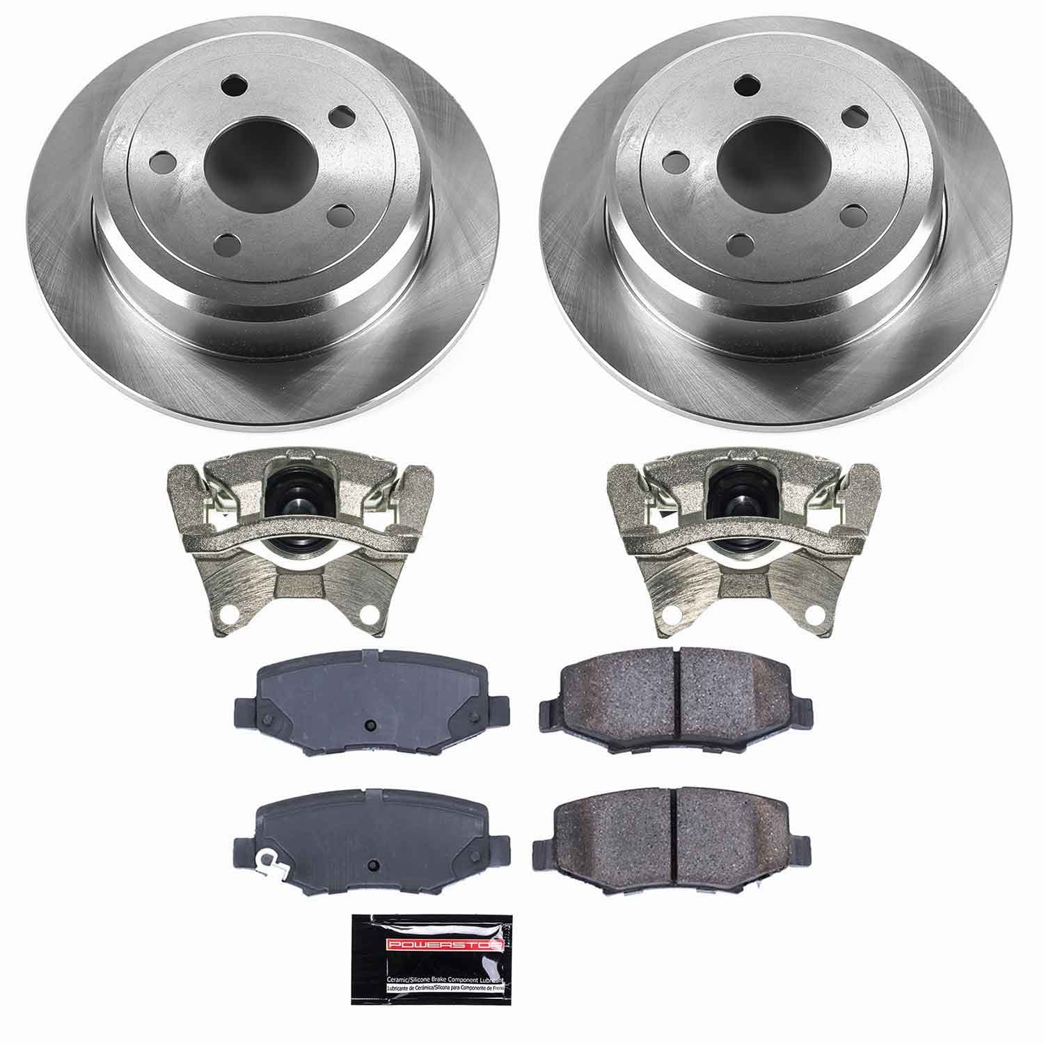 Power Stop - KCOE3090 - Rear - Disc Brake Pad/Caliper and Rotor Kit image 1