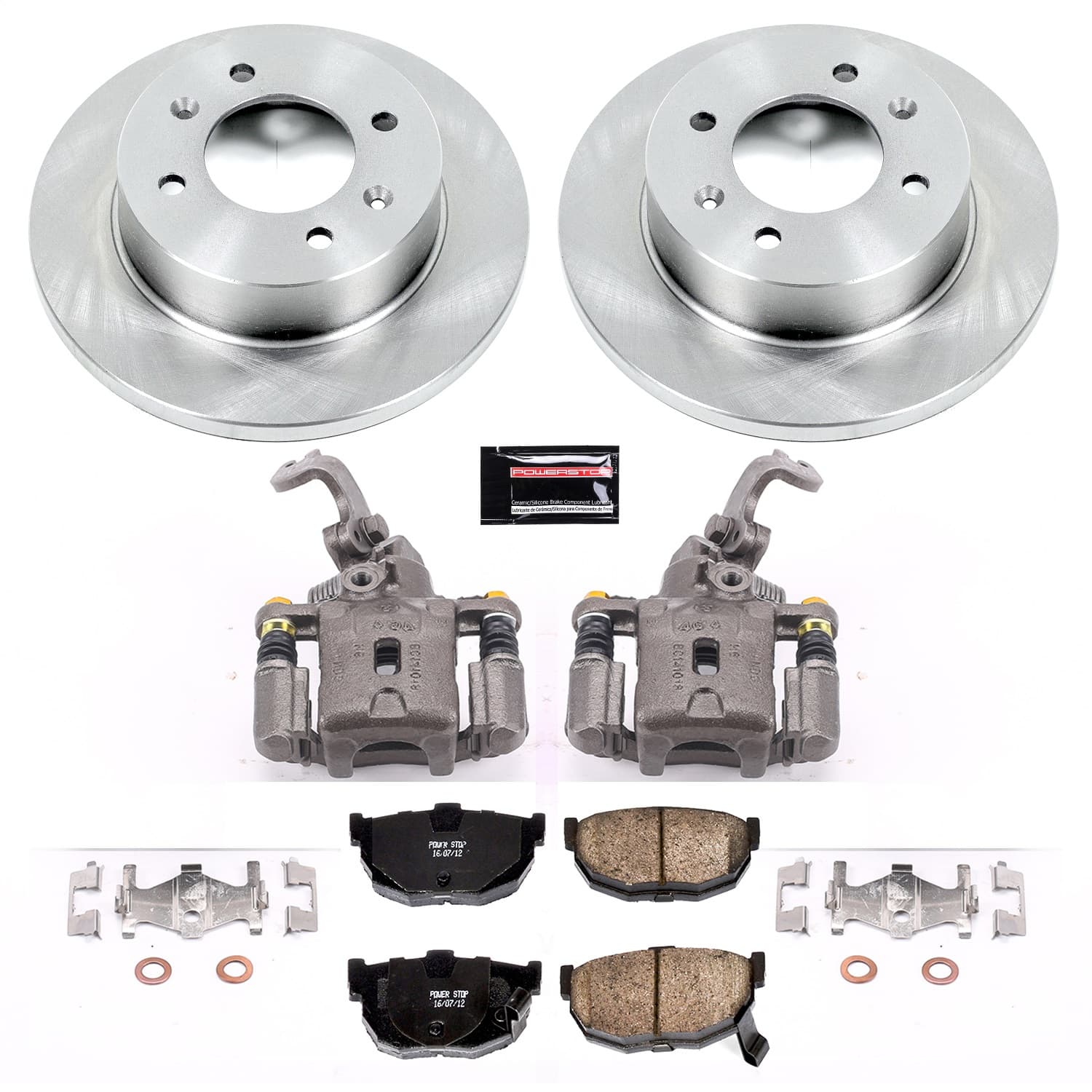 Power Stop - KCOE3106 - Rear - Disc Brake Pad/Caliper and Rotor Kit image 1