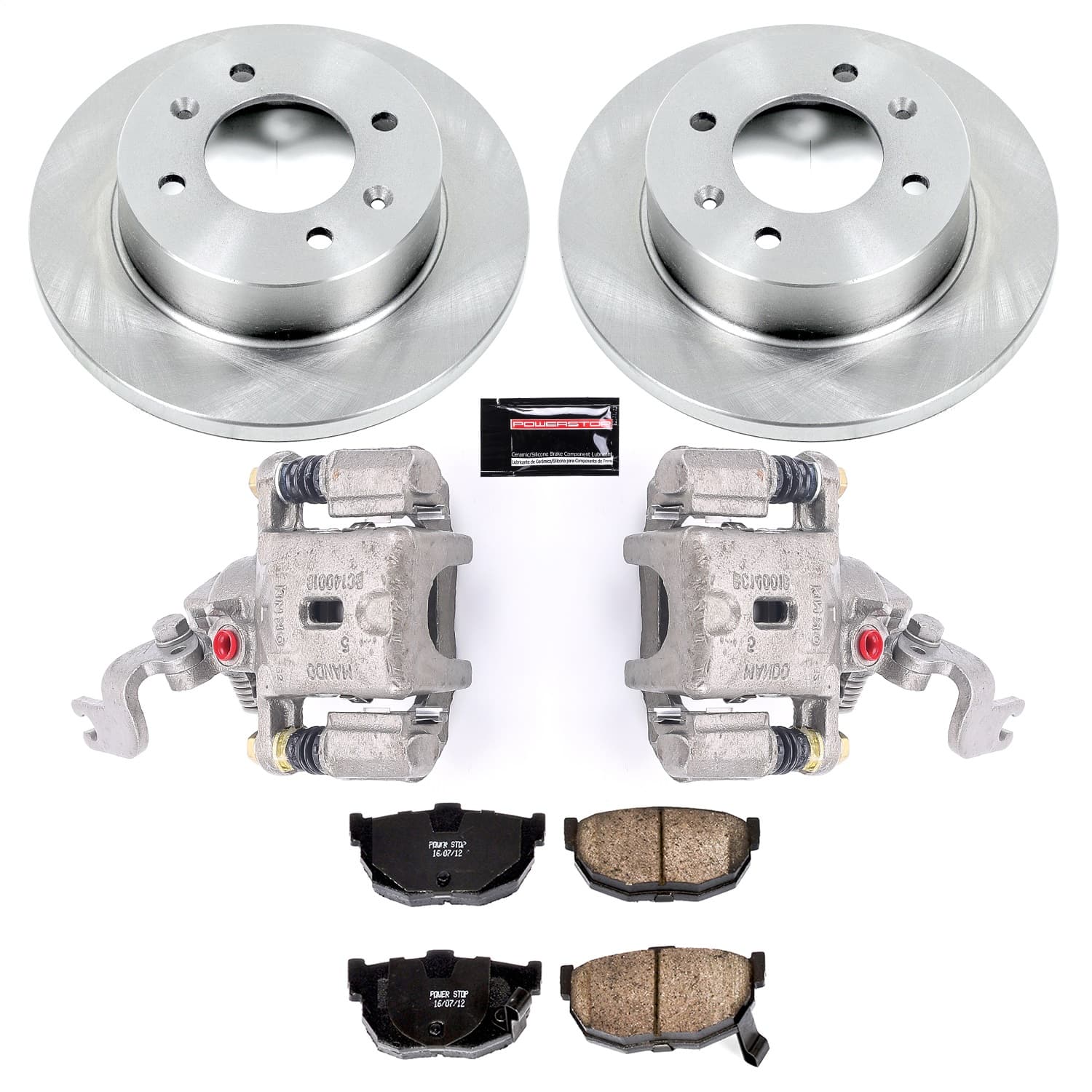 Power Stop - KCOE3106B - Rear - Disc Brake Pad/Caliper and Rotor Kit image 1