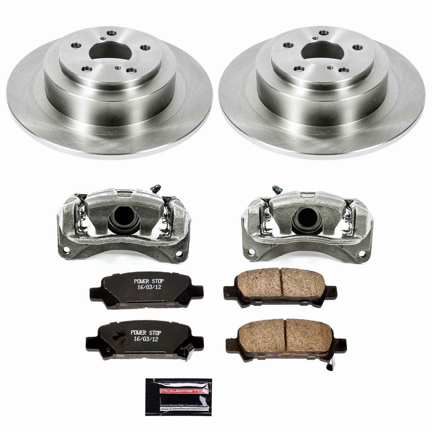 Power Stop - KCOE3124 - Rear - Disc Brake Pad/Caliper and Rotor Kit image 1