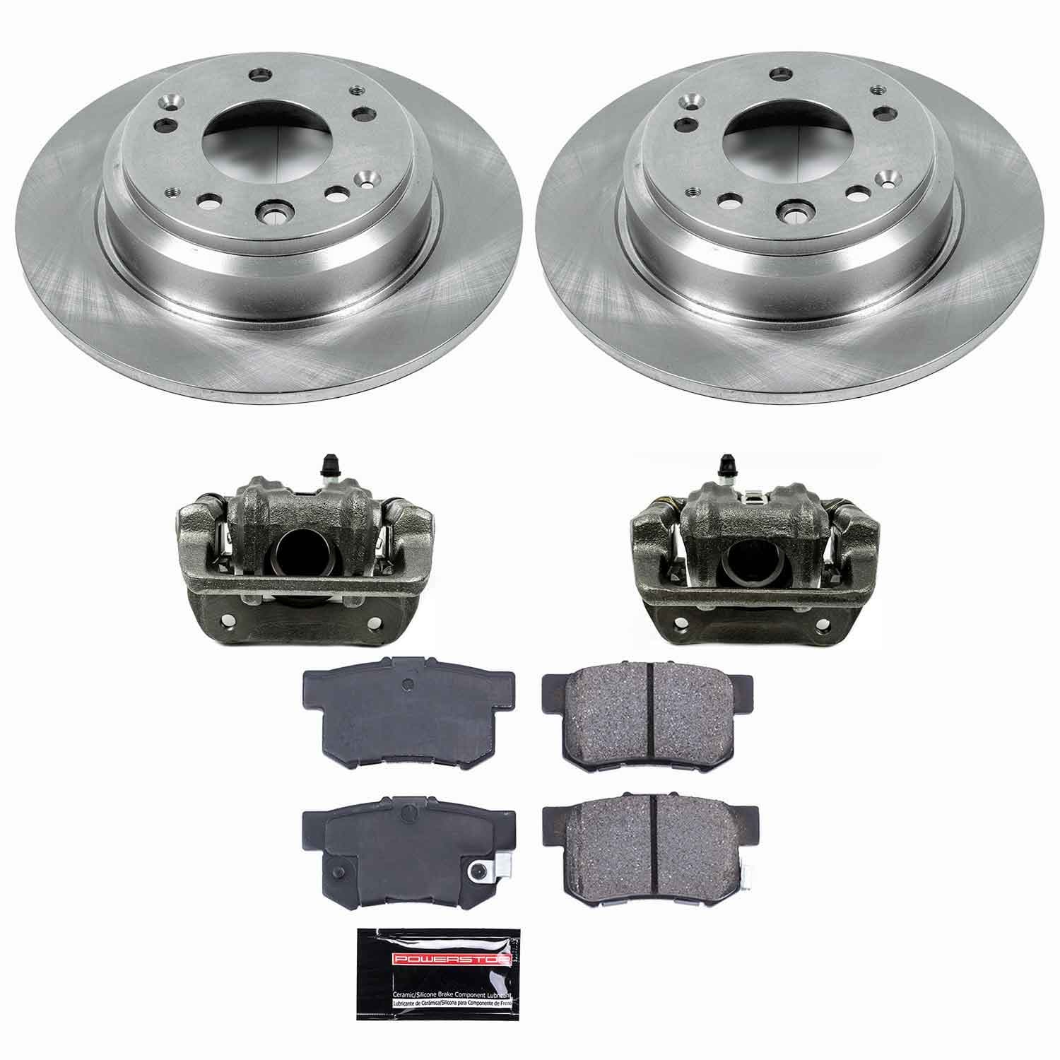 Power Stop - KCOE3153 - Rear - Disc Brake Pad/Caliper and Rotor Kit image 1