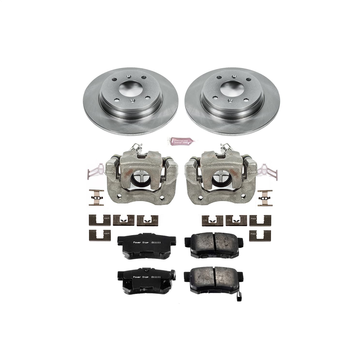 Power Stop - KCOE407 - Rear - Disc Brake Pad/Caliper and Rotor Kit image 1