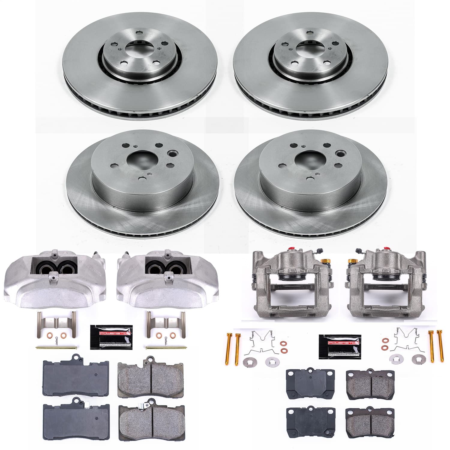 Power Stop - KCOE4070 - Front and Rear - Disc Brake Pad/Caliper and Rotor Kit image 1