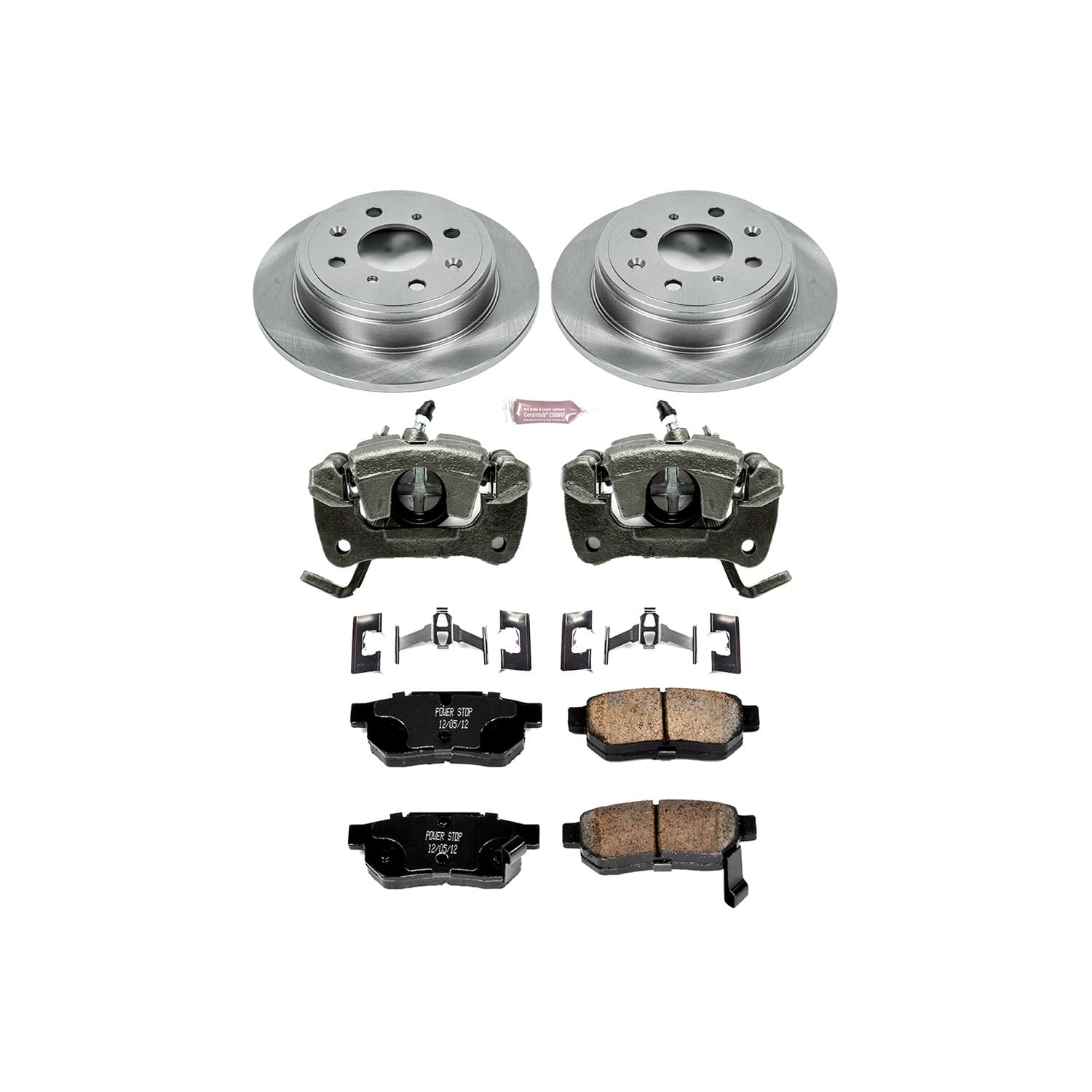 Power Stop - KCOE408 - Rear - Disc Brake Pad/Caliper and Rotor Kit image 1