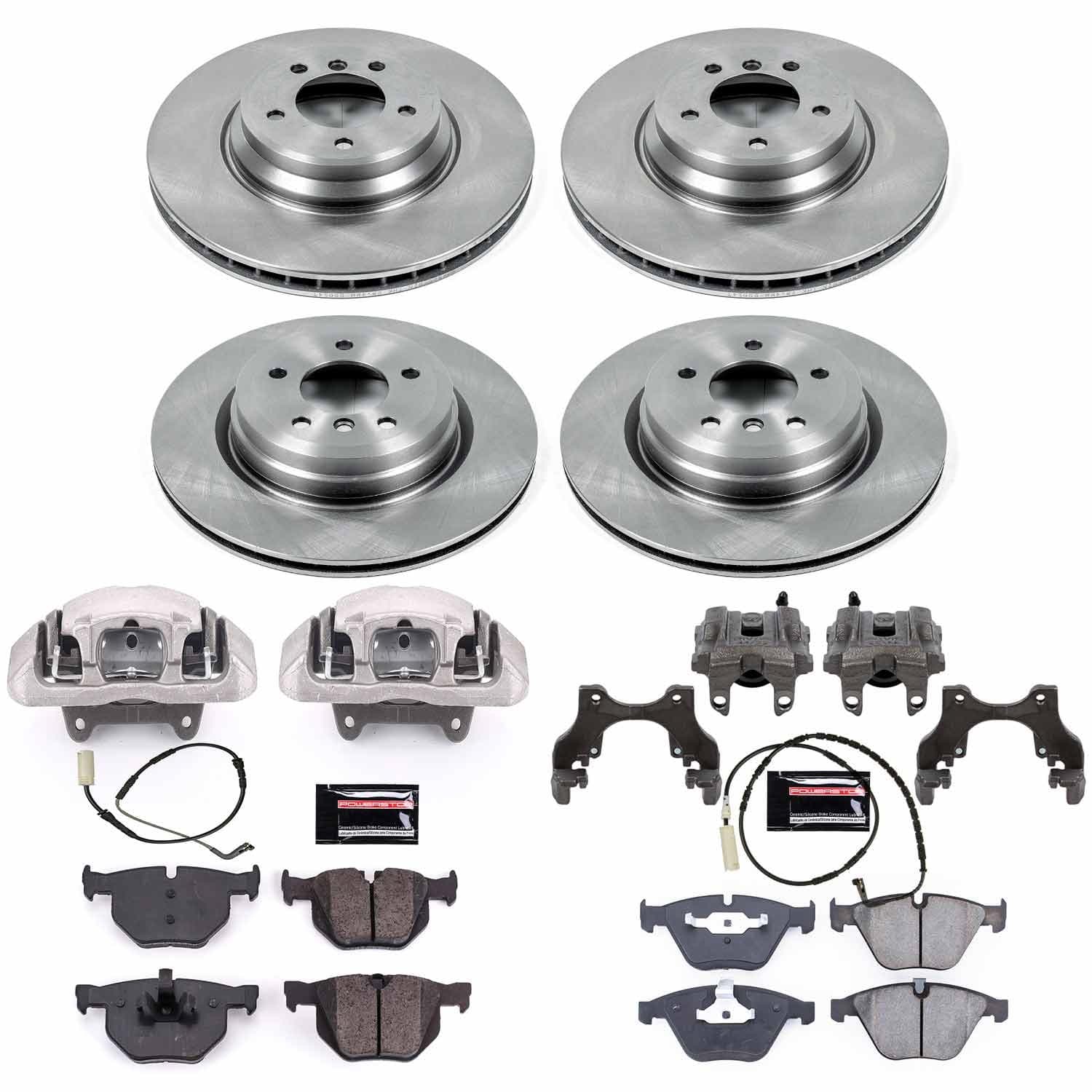 Power Stop - KCOE4094 - Front and Rear - Disc Brake Pad/Caliper and Rotor Kit image 1