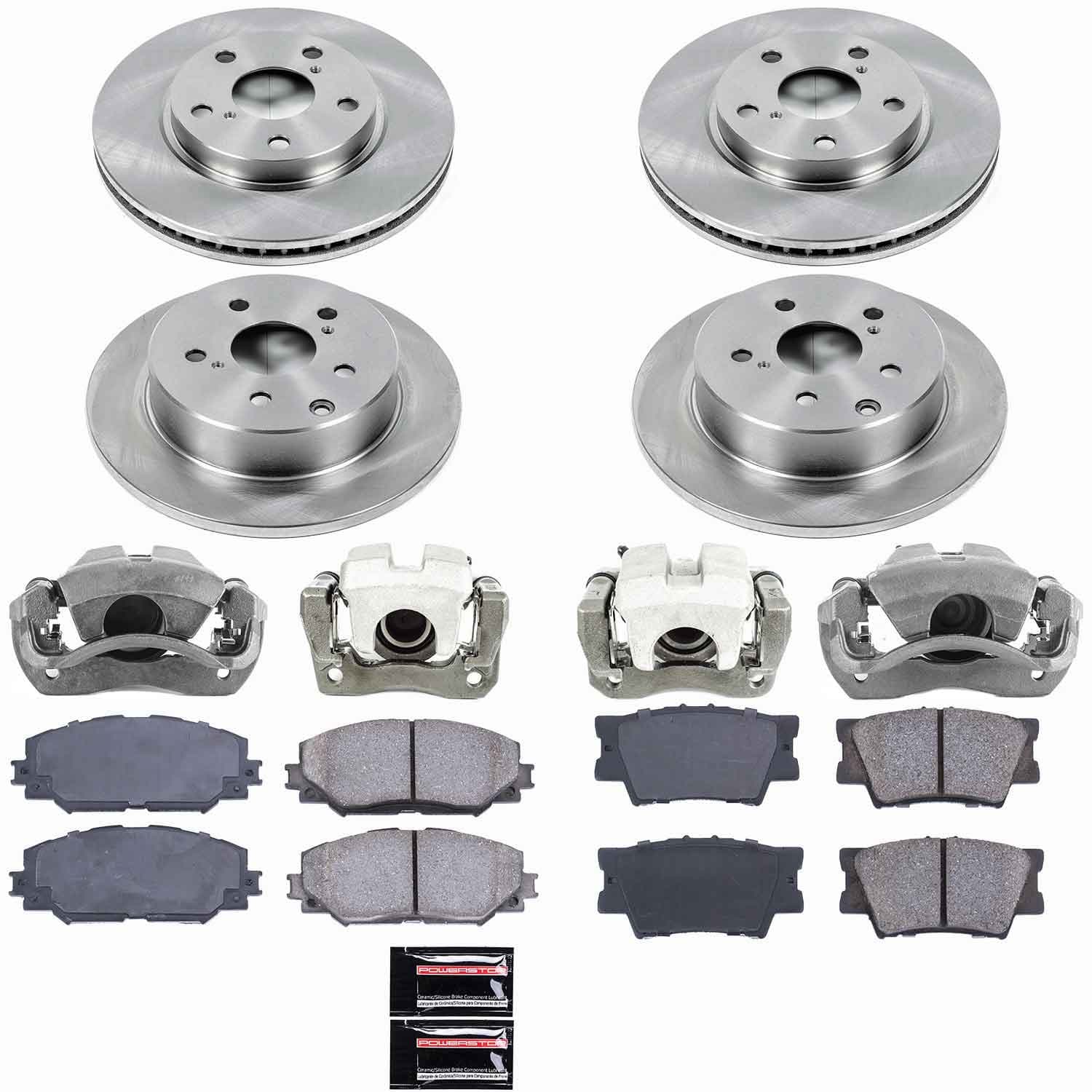Power Stop - KCOE4100 - Front and Rear - Disc Brake Pad/Caliper and Rotor Kit image 1