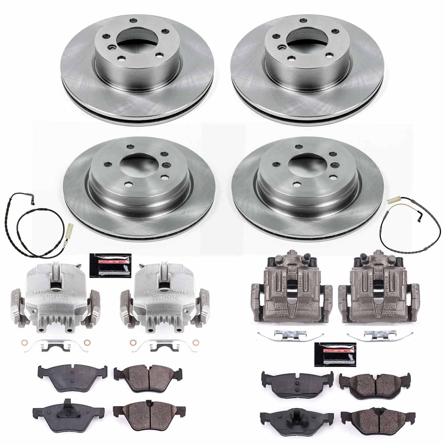 Power Stop - KCOE4102 - Front and Rear - Disc Brake Pad/Caliper and Rotor Kit image 1