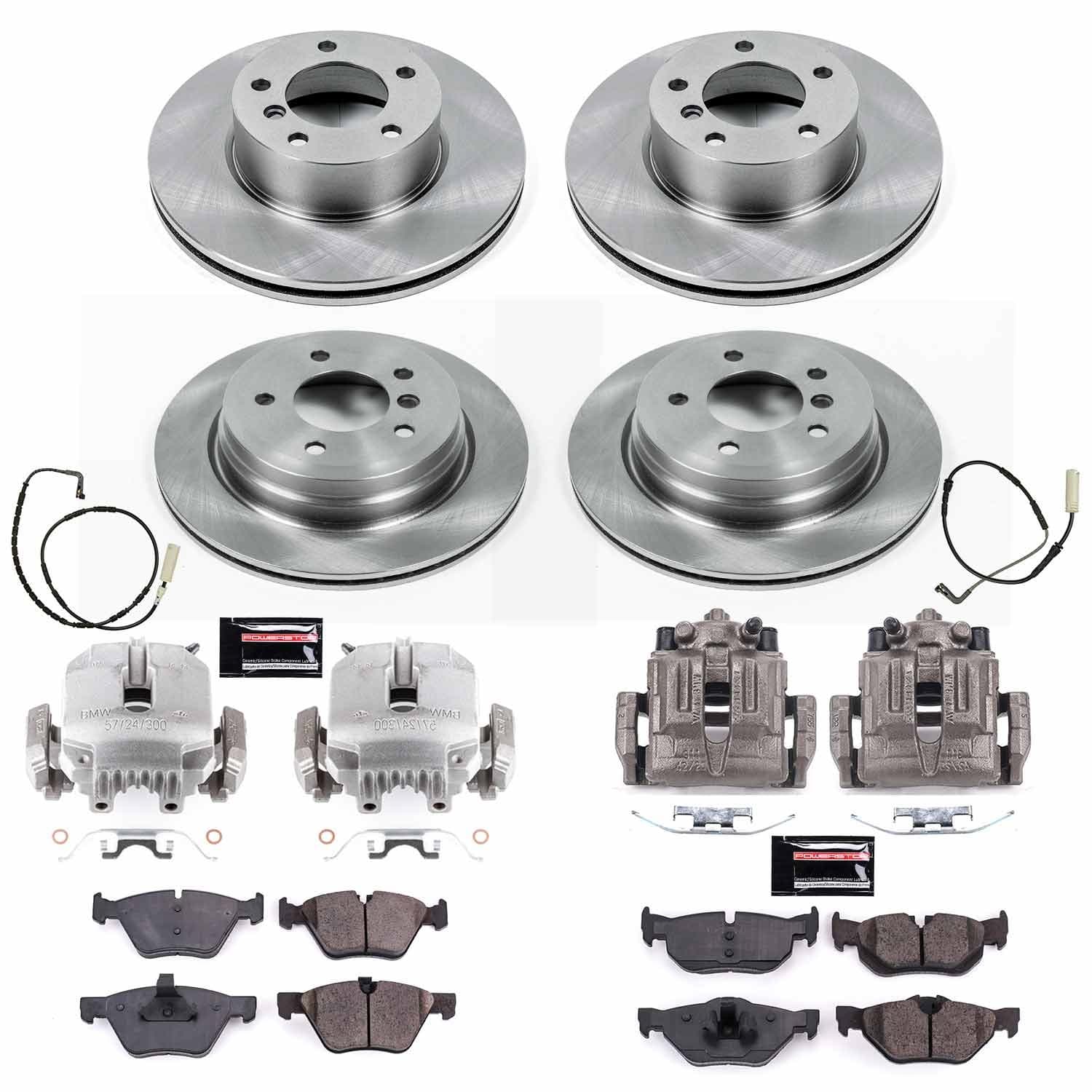 Power Stop - KCOE4103 - Front and Rear - Disc Brake Pad/Caliper and Rotor Kit image 1