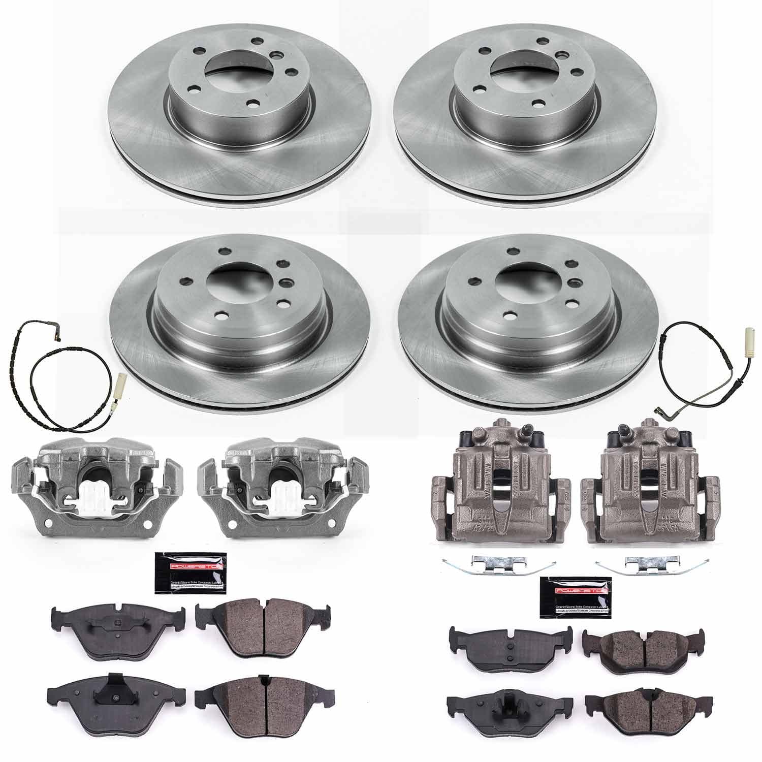 Power Stop - KCOE4104 - Front and Rear - Disc Brake Pad/Caliper and Rotor Kit image 1