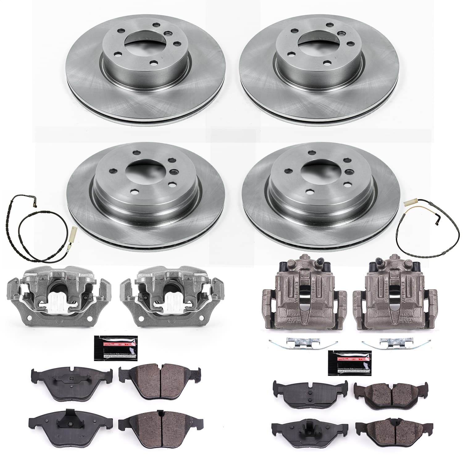 Power Stop - KCOE4105 - Front and Rear - Disc Brake Pad/Caliper and Rotor Kit image 1