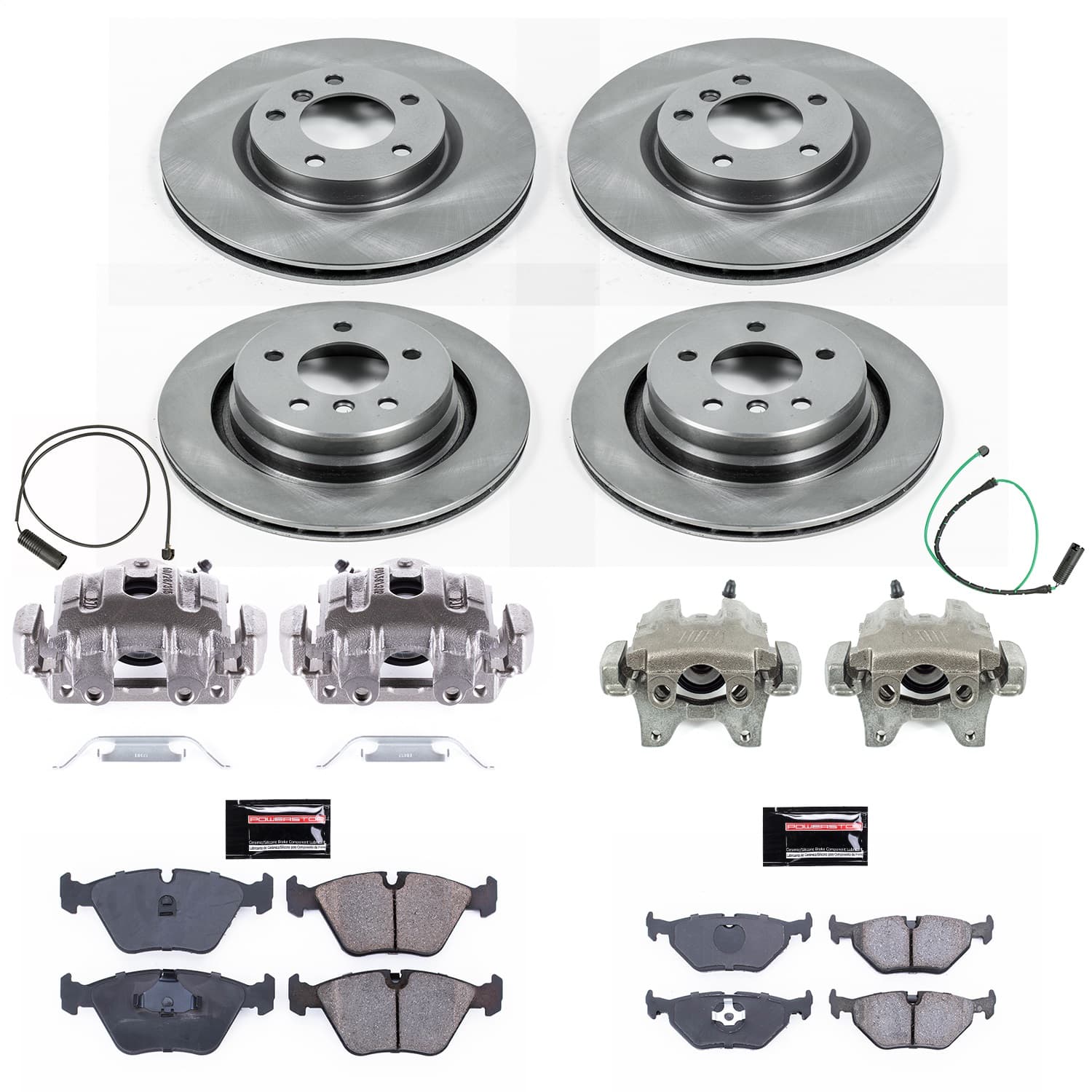 Power Stop - KCOE4229 - Front and Rear - Disc Brake Pad/Caliper and Rotor Kit image 1
