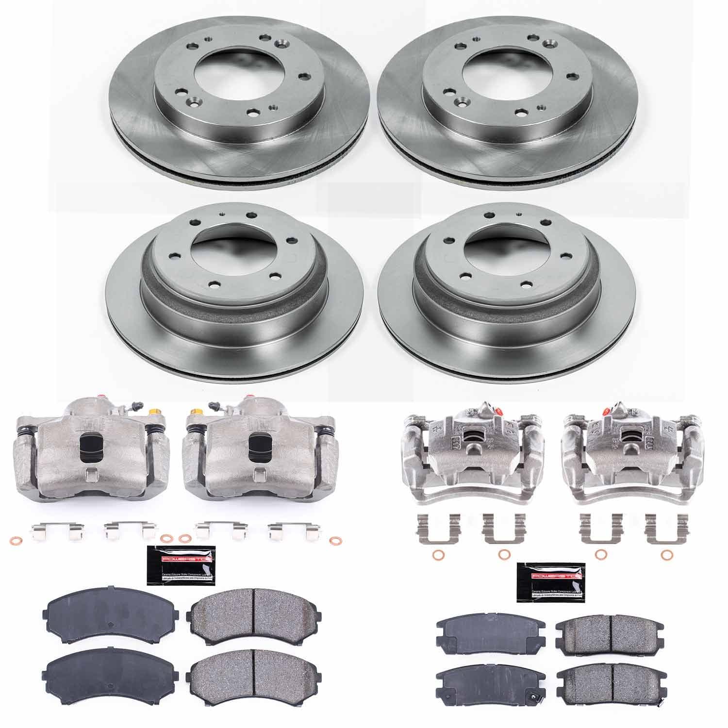 Power Stop - KCOE4311 - Front and Rear - Disc Brake Pad/Caliper and Rotor Kit image 1