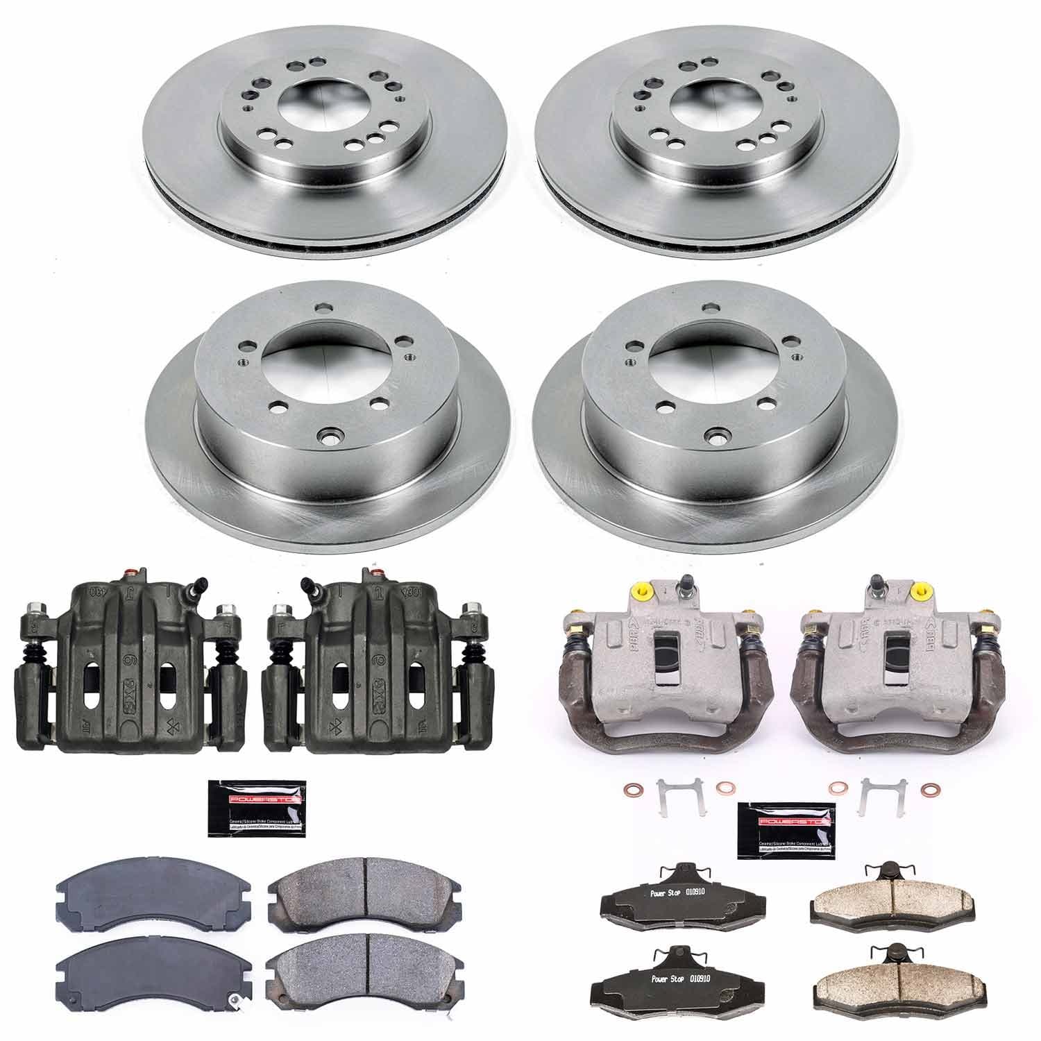 Power Stop - KCOE4396 - Front and Rear - Disc Brake Pad/Caliper and Rotor Kit image 1