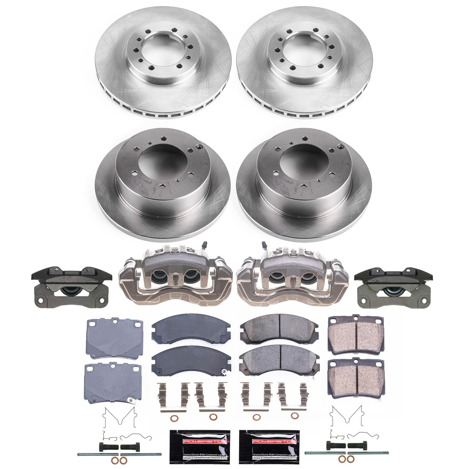 Power Stop - KCOE4402 - Front and Rear - Disc Brake Pad/Caliper and Rotor Kit image 1