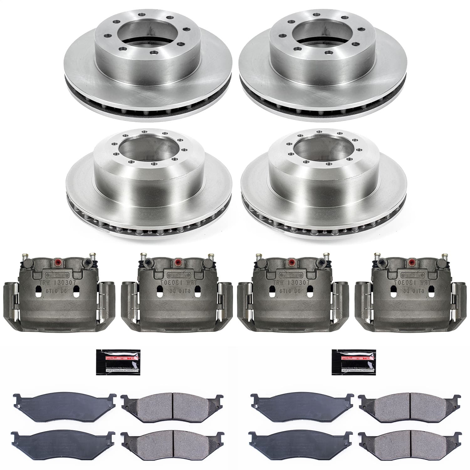 Power Stop - KCOE4416 - Front and Rear - Disc Brake Pad/Caliper and Rotor Kit image 1