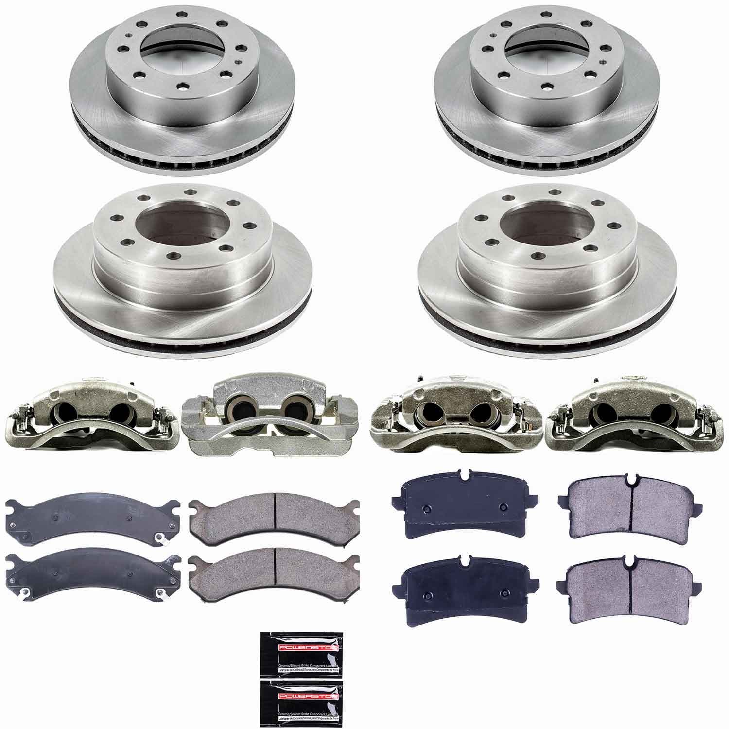 Power Stop - KCOE4426 - Front and Rear - Disc Brake Pad/Caliper and Rotor Kit image 1