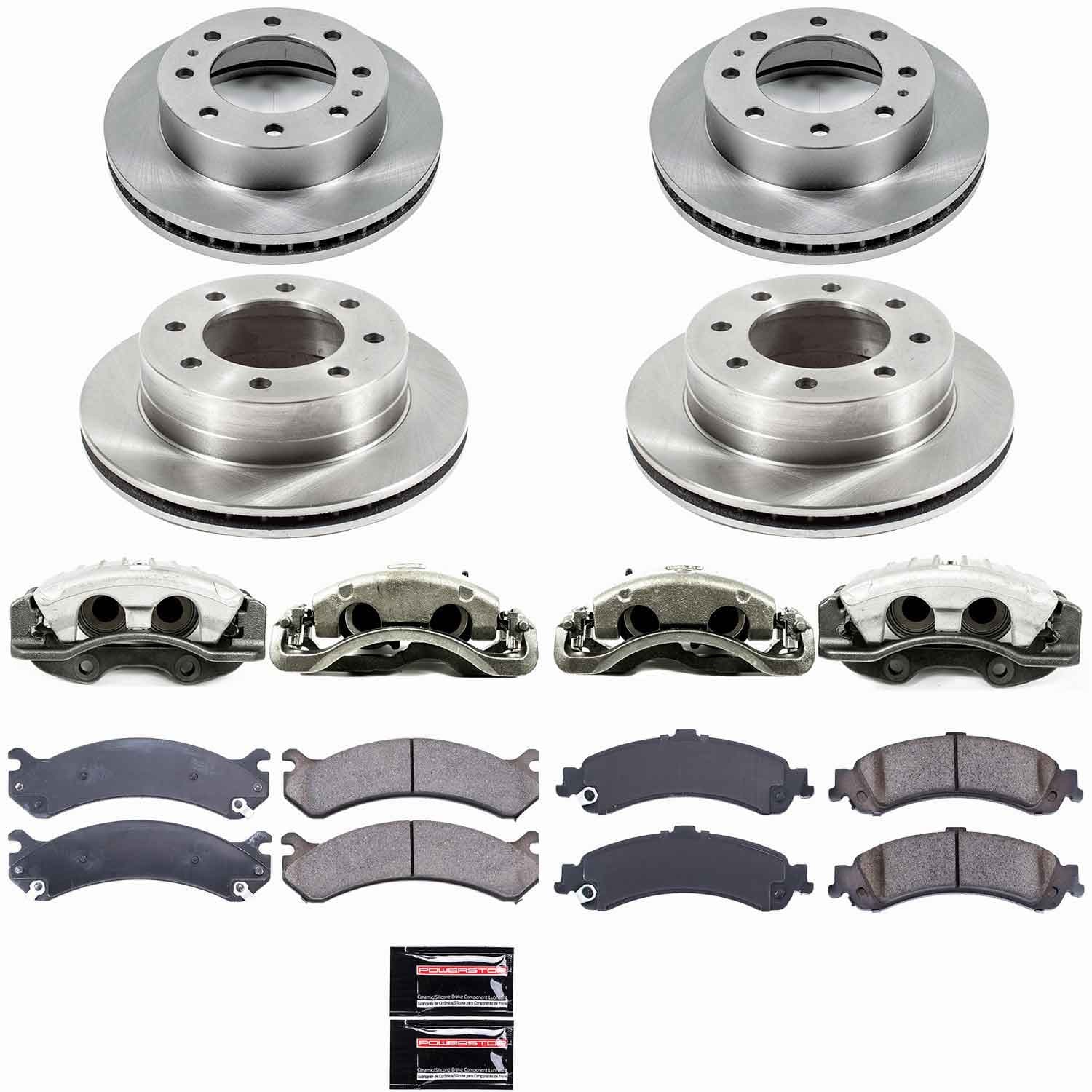 Power Stop - KCOE4454 - Front and Rear - Disc Brake Pad/Caliper and Rotor Kit image 1