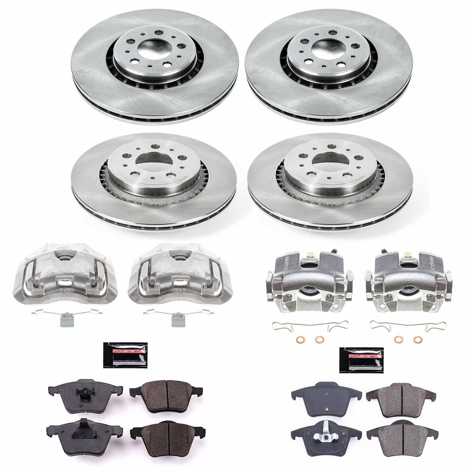 Power Stop - KCOE4502 - Front and Rear - Disc Brake Pad/Caliper and Rotor Kit image 1