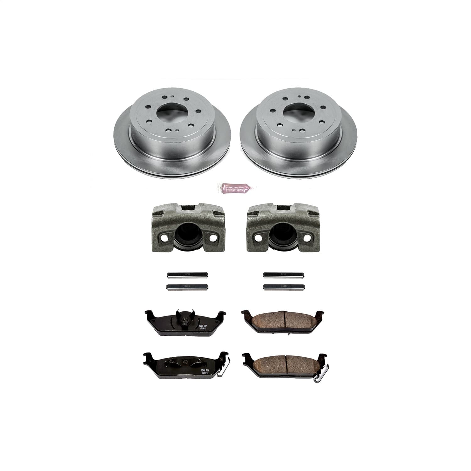 Power Stop - KCOE4556 - Rear - Disc Brake Pad/Caliper and Rotor Kit image 1