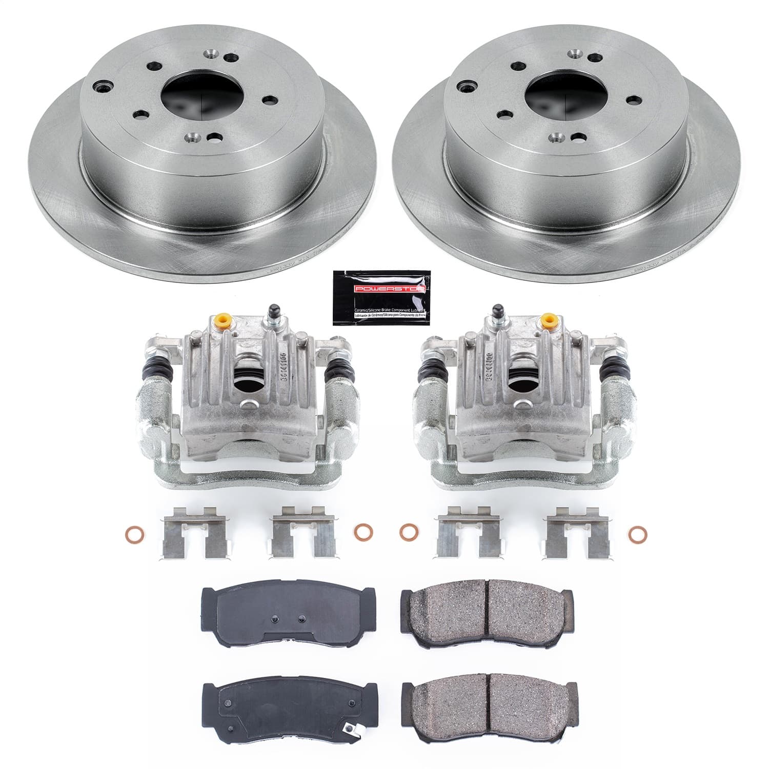 Power Stop - KCOE4694 - Rear - Disc Brake Pad/Caliper and Rotor Kit image 1