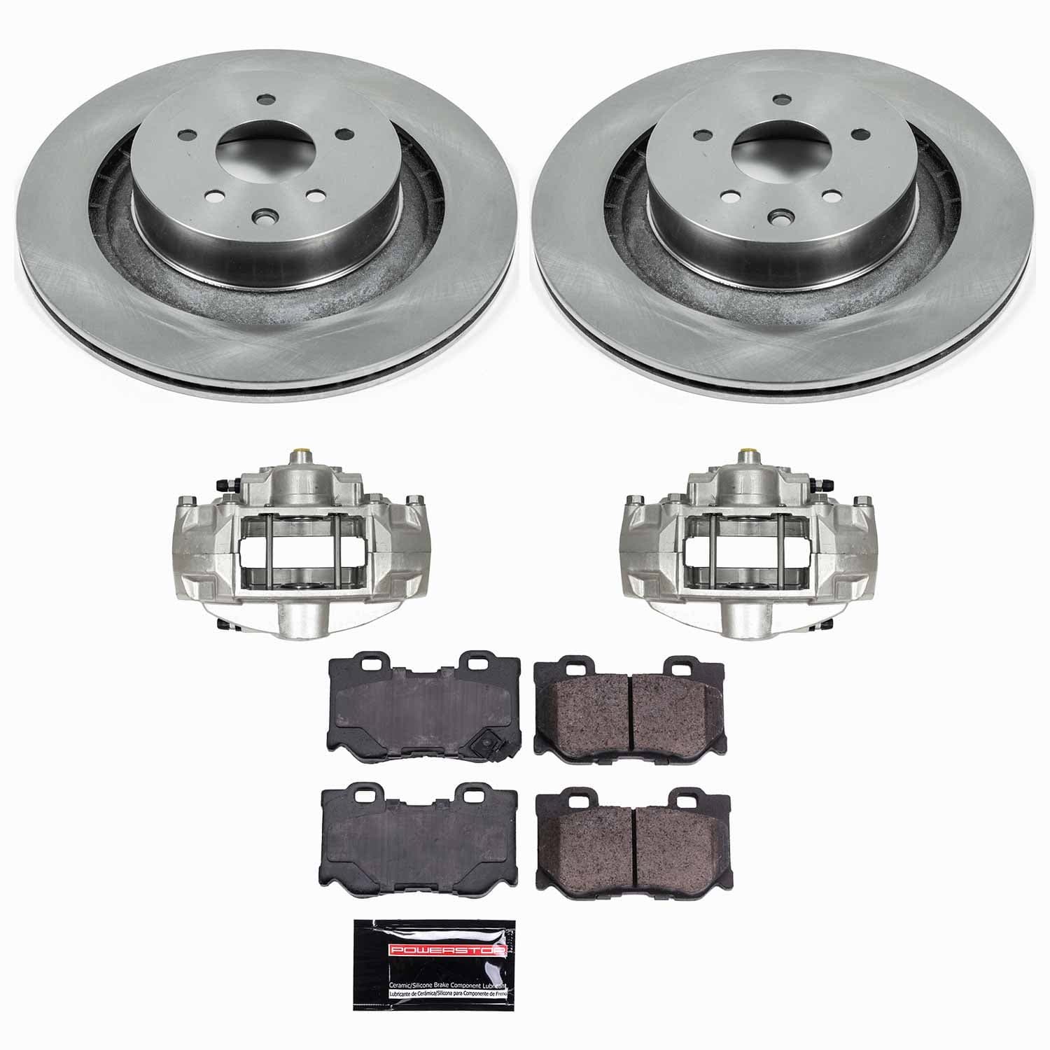 Power Stop - KCOE4732 - Rear - Disc Brake Pad/Caliper and Rotor Kit image 1