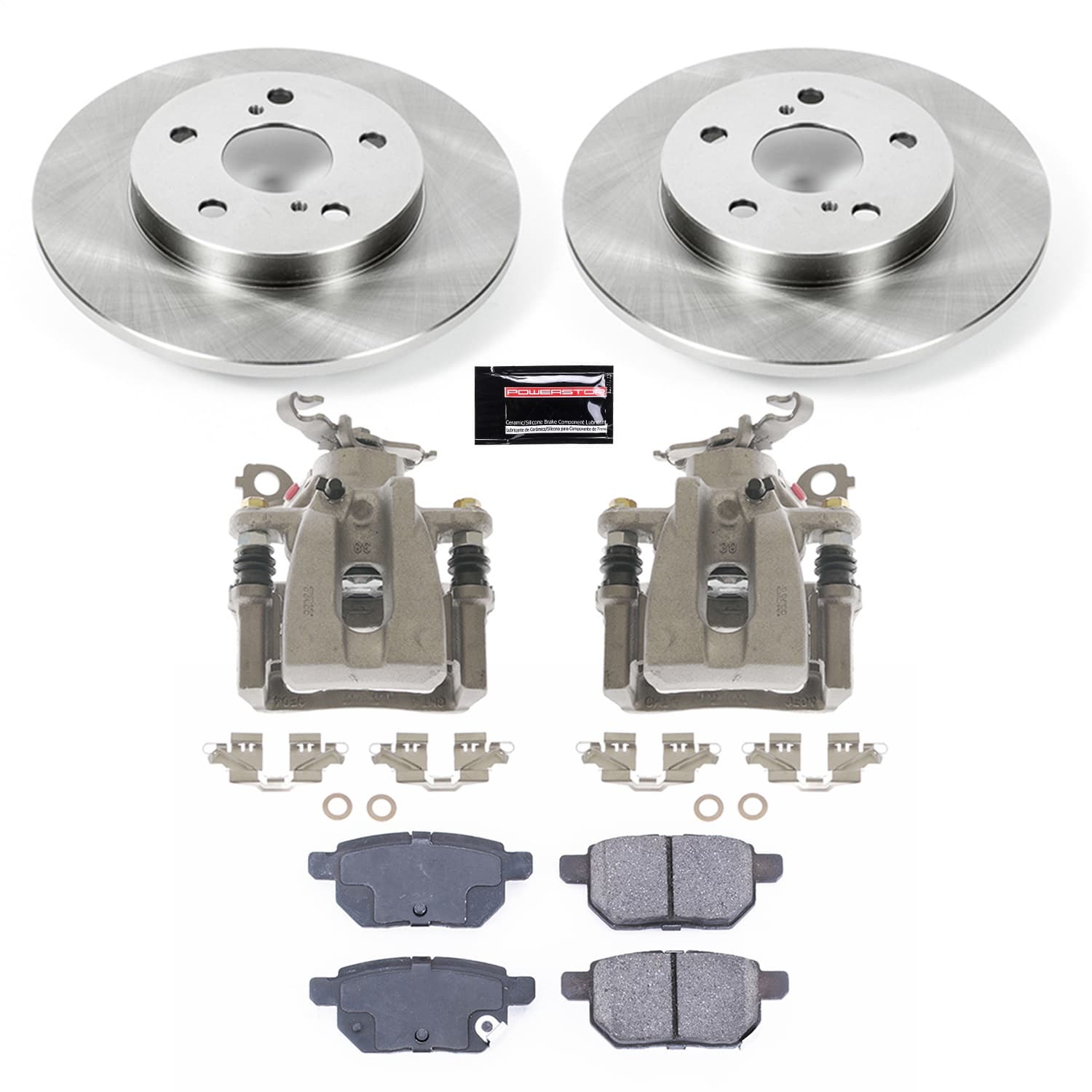 Power Stop - KCOE4737 - Rear - Disc Brake Pad/Caliper and Rotor Kit image 1
