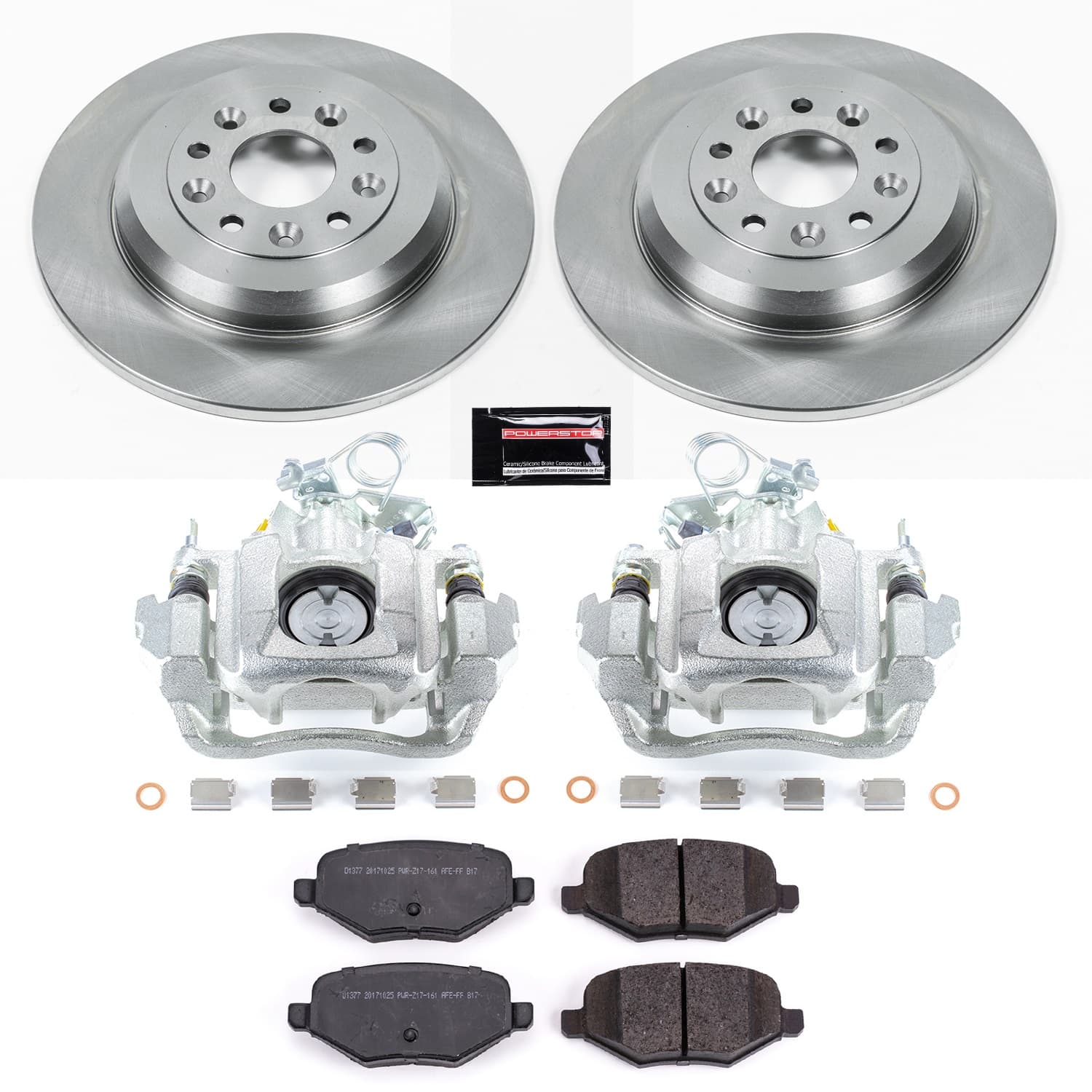 Power Stop - KCOE4744C - Rear - Disc Brake Pad/Caliper and Rotor Kit image 1