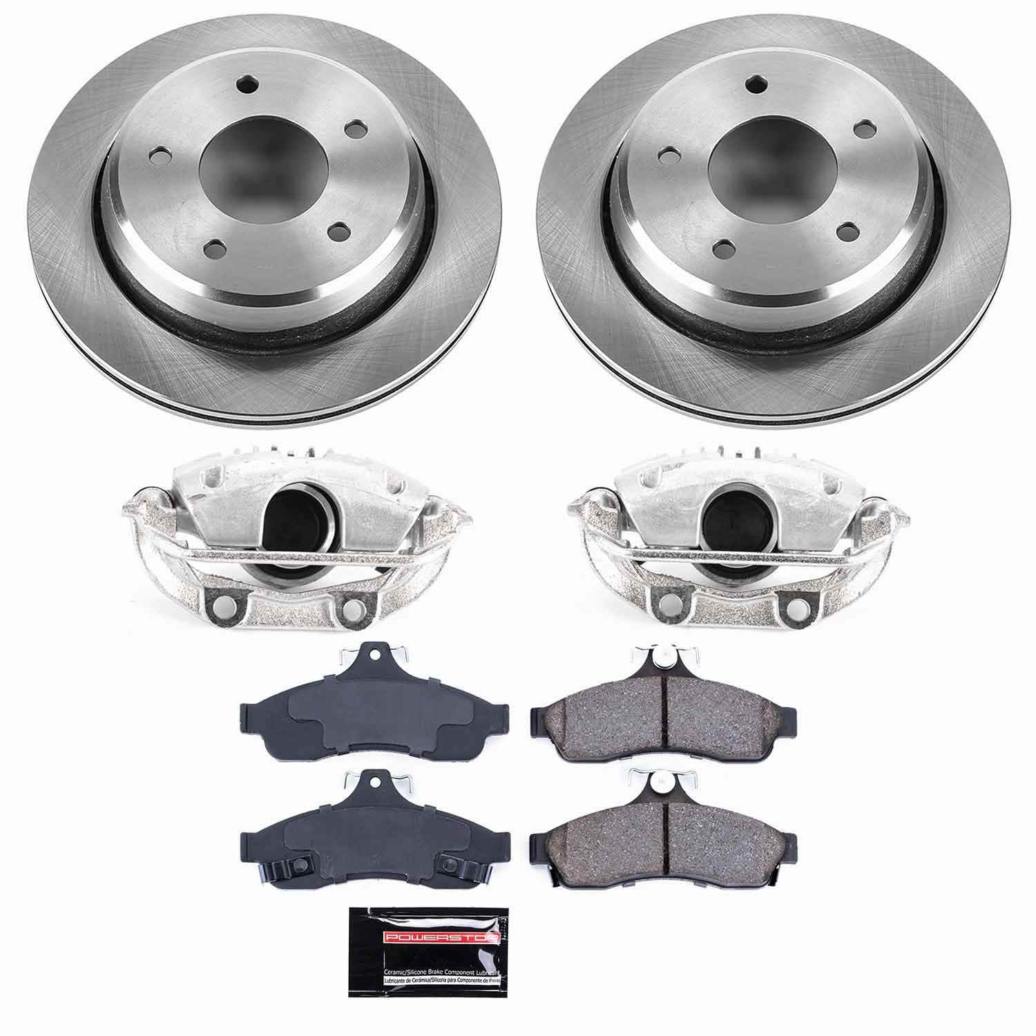 Power Stop - KCOE5064 - Rear - Disc Brake Pad/Caliper and Rotor Kit image 1