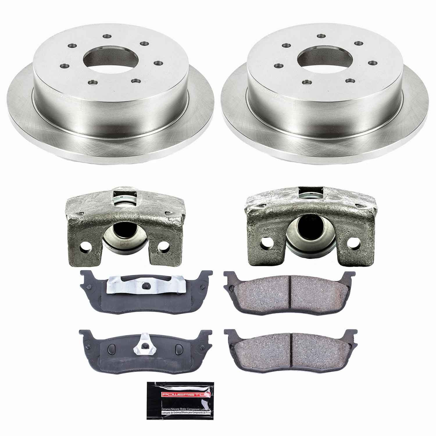 Power Stop - KCOE5147 - Rear - Disc Brake Pad/Caliper and Rotor Kit image 1