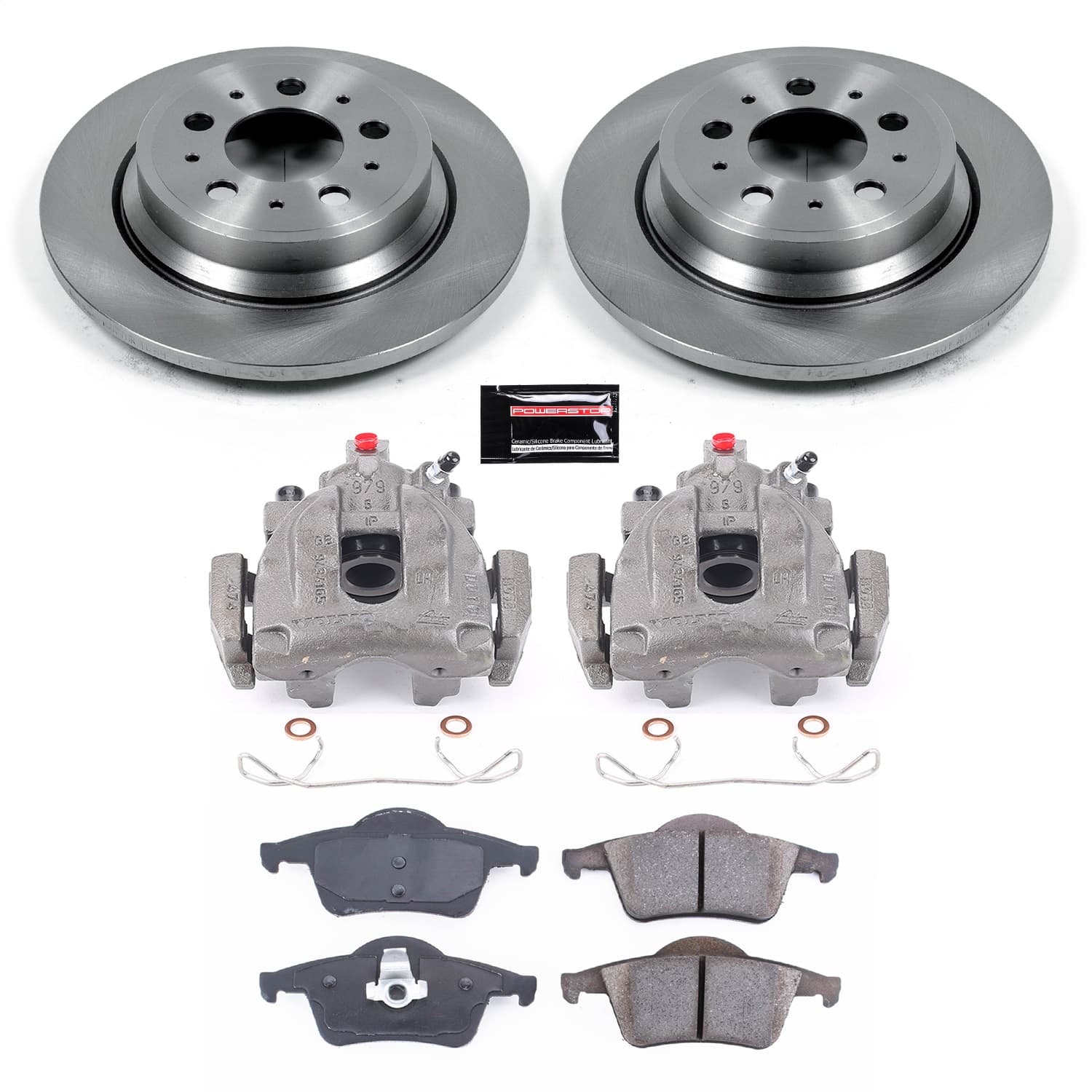 Power Stop - KCOE5196 - Rear - Disc Brake Pad/Caliper and Rotor Kit image 1