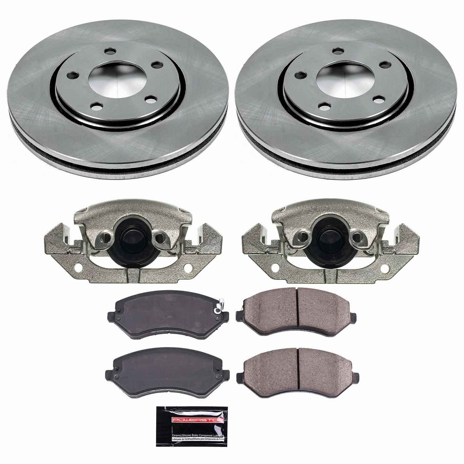 Power Stop - KCOE5244B - Front - Disc Brake Pad/Caliper and Rotor Kit image 1
