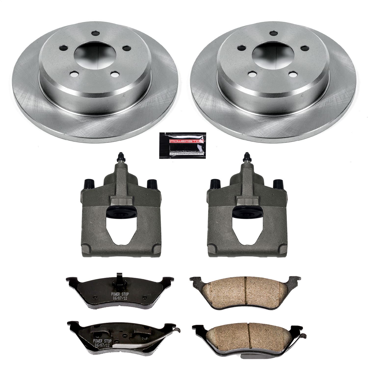 Power Stop - KCOE5248 - Rear - Disc Brake Pad/Caliper and Rotor Kit image 1