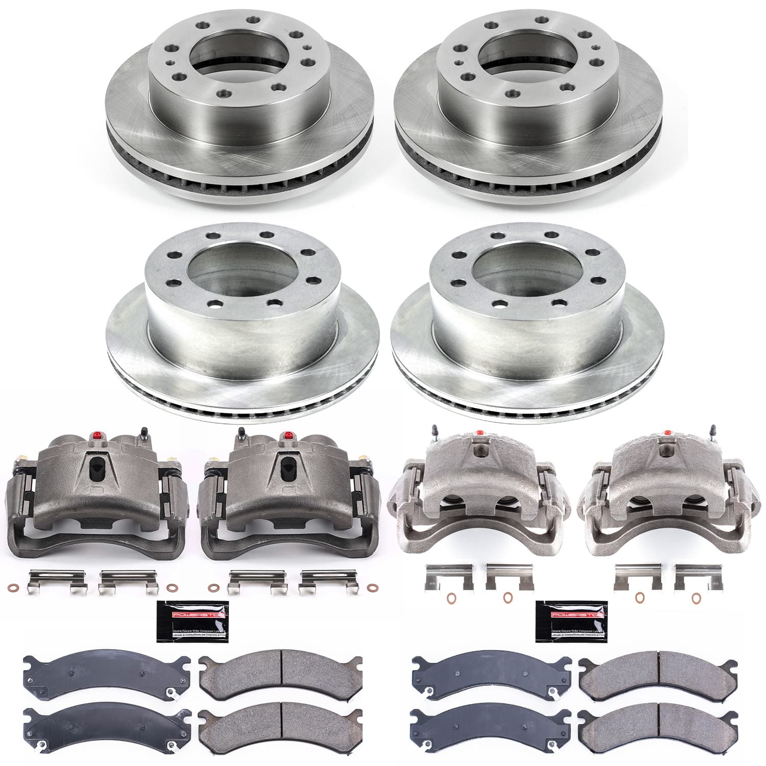 Power Stop - KCOE5338 - Front and Rear - Disc Brake Pad/Caliper and Rotor Kit image 1