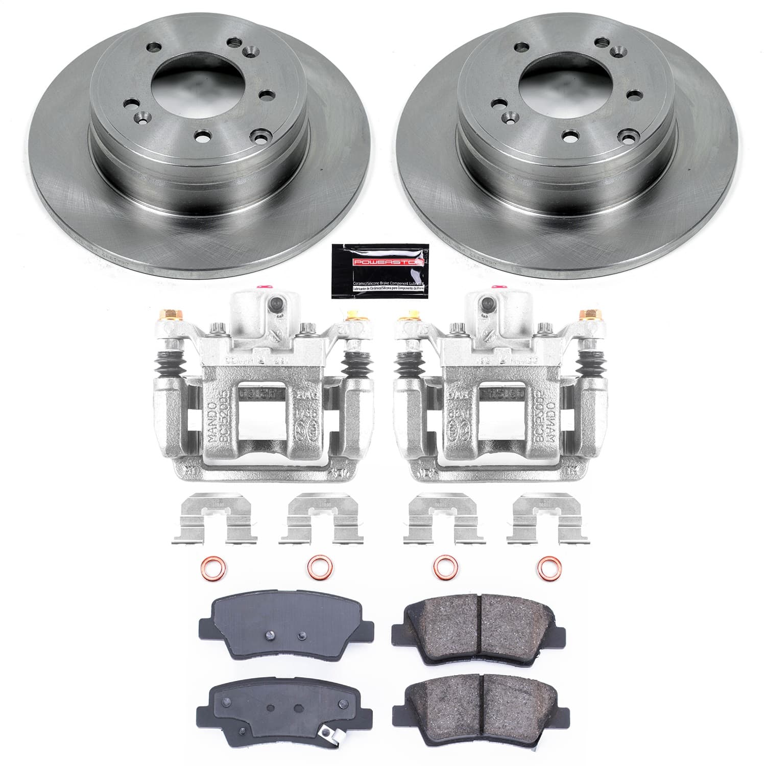 Power Stop - KCOE5381 - Rear - Disc Brake Pad/Caliper and Rotor Kit image 1