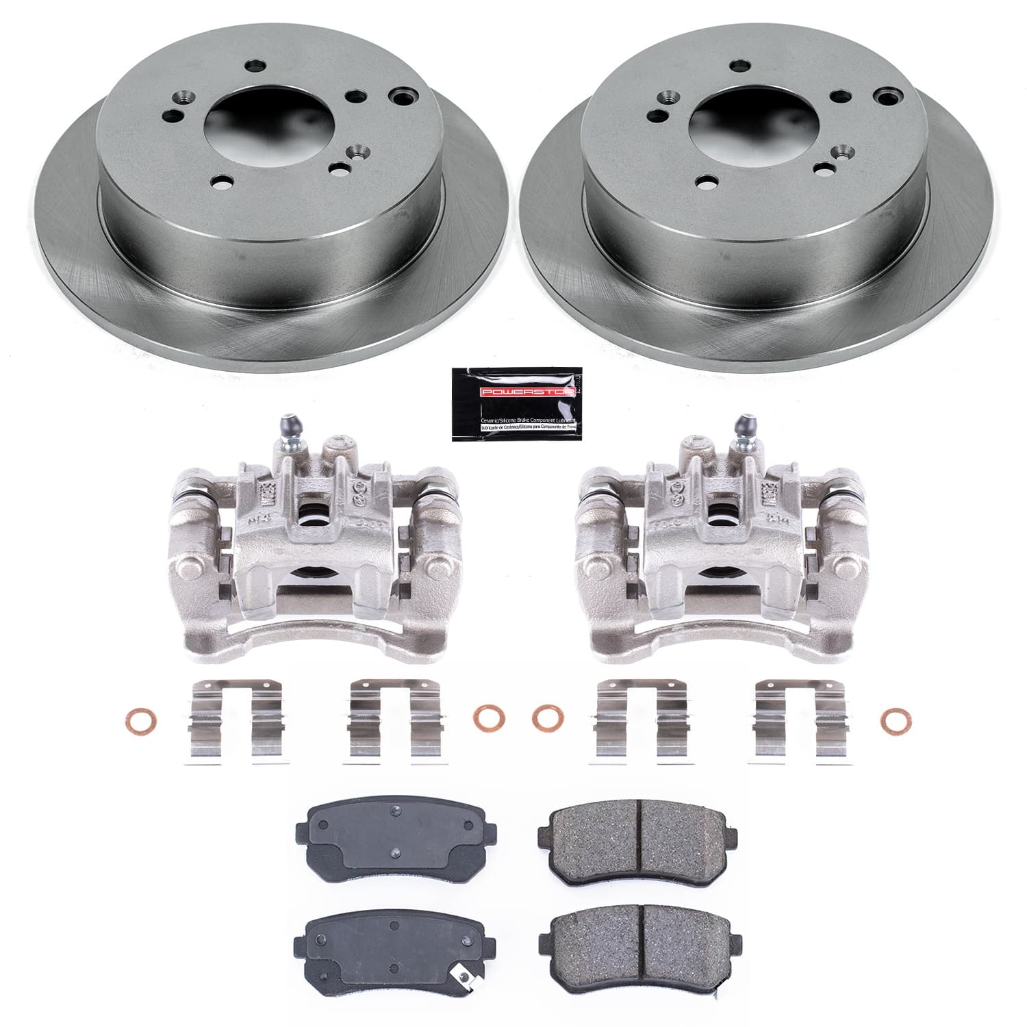 Power Stop - KCOE5394 - Rear - Disc Brake Pad/Caliper and Rotor Kit image 1