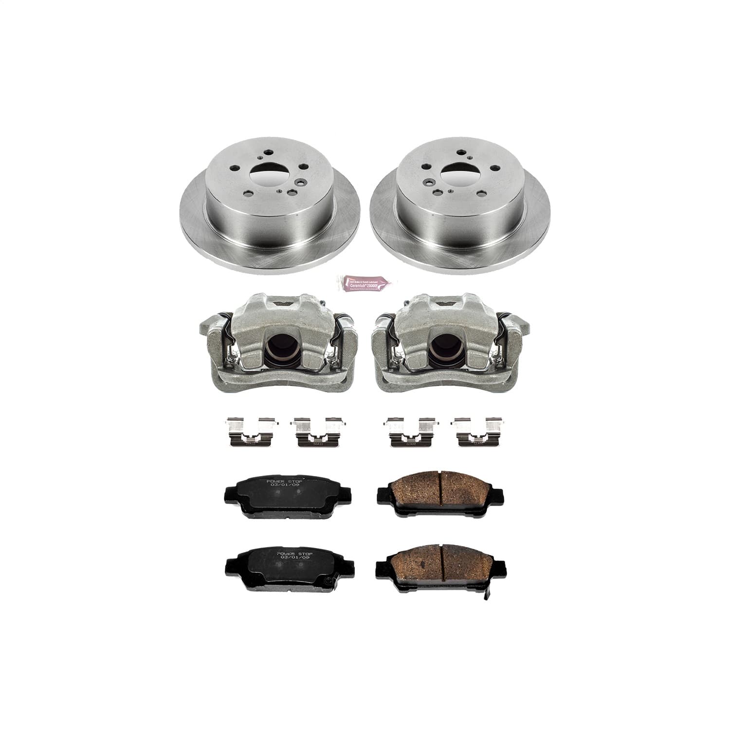 Power Stop - KCOE5498 - Rear - Disc Brake Pad/Caliper and Rotor Kit image 1