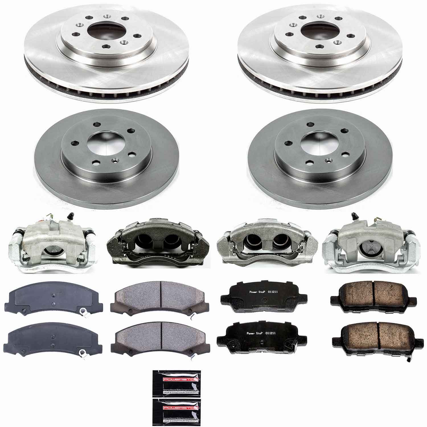 Power Stop - KCOE5504 - Front and Rear - Disc Brake Pad/Caliper and Rotor Kit image 1