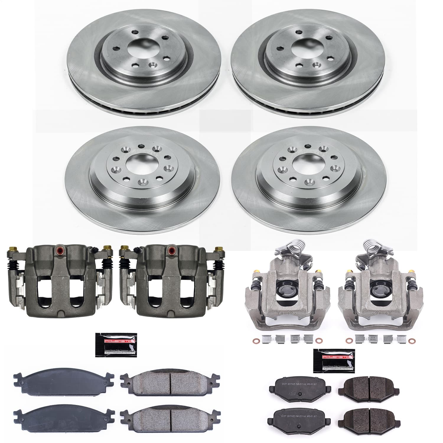 Power Stop - KCOE5510 - Front and Rear - Disc Brake Pad/Caliper and Rotor Kit image 1