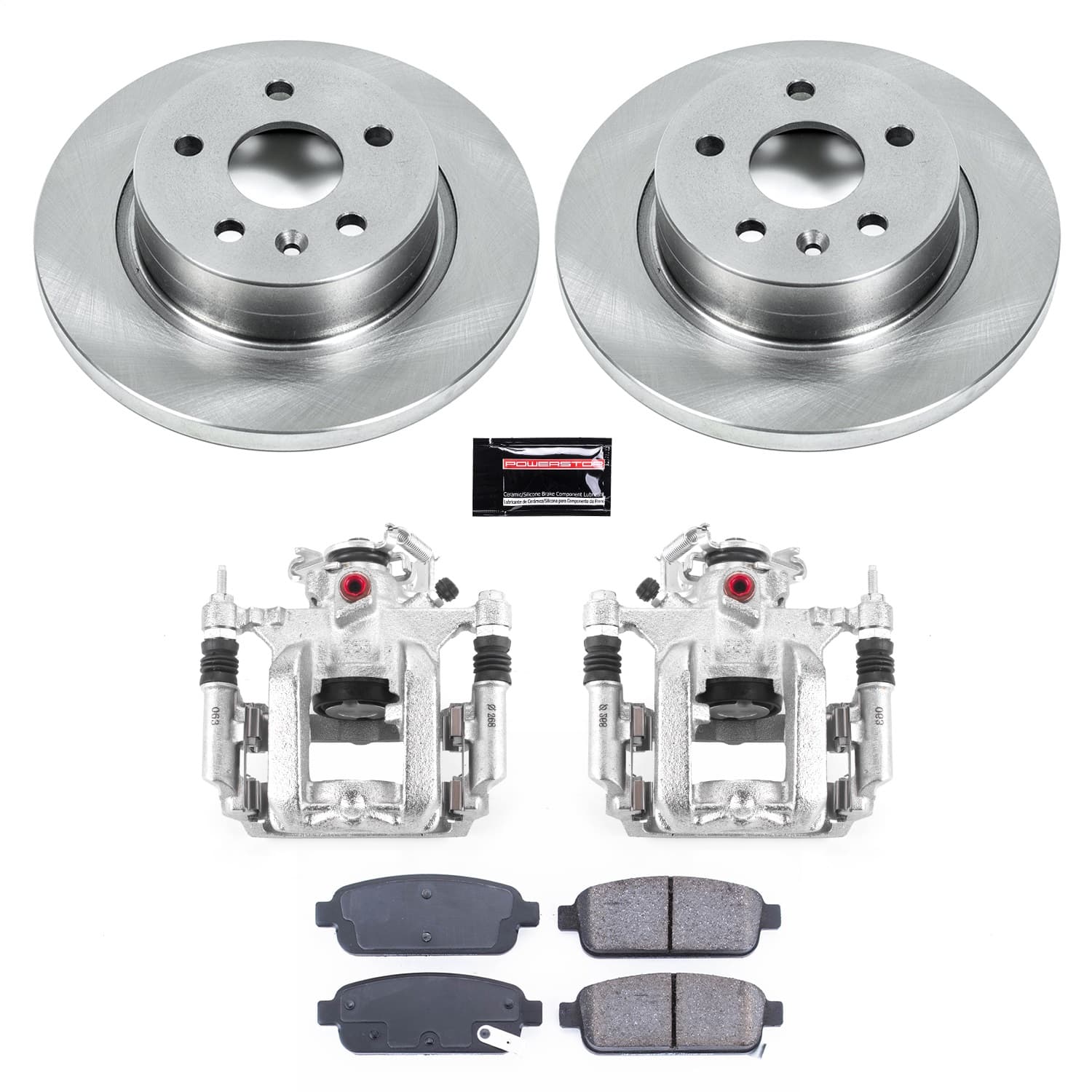 Power Stop - KCOE5544 - Rear - Disc Brake Pad/Caliper and Rotor Kit image 1