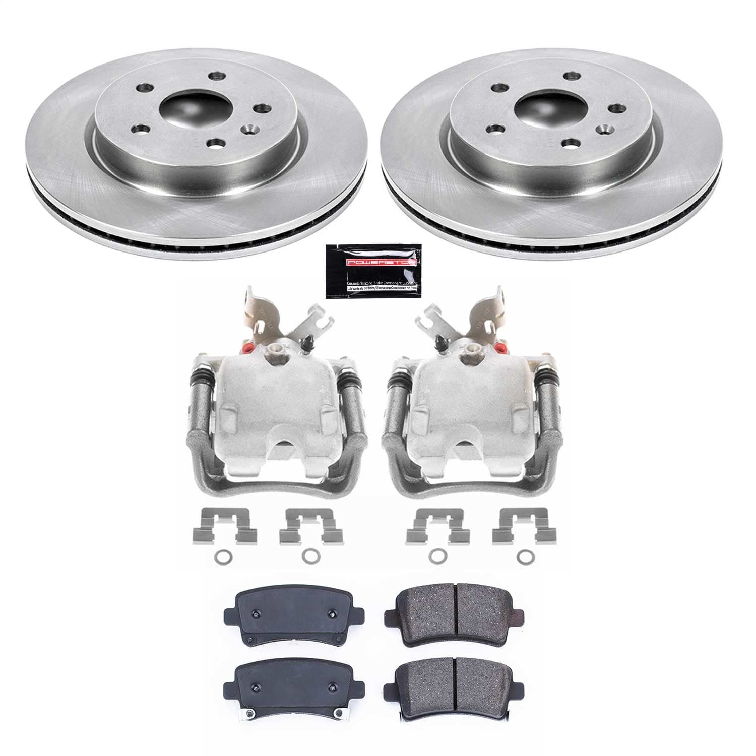 Power Stop - KCOE5547 - Rear - Disc Brake Pad/Caliper and Rotor Kit image 1