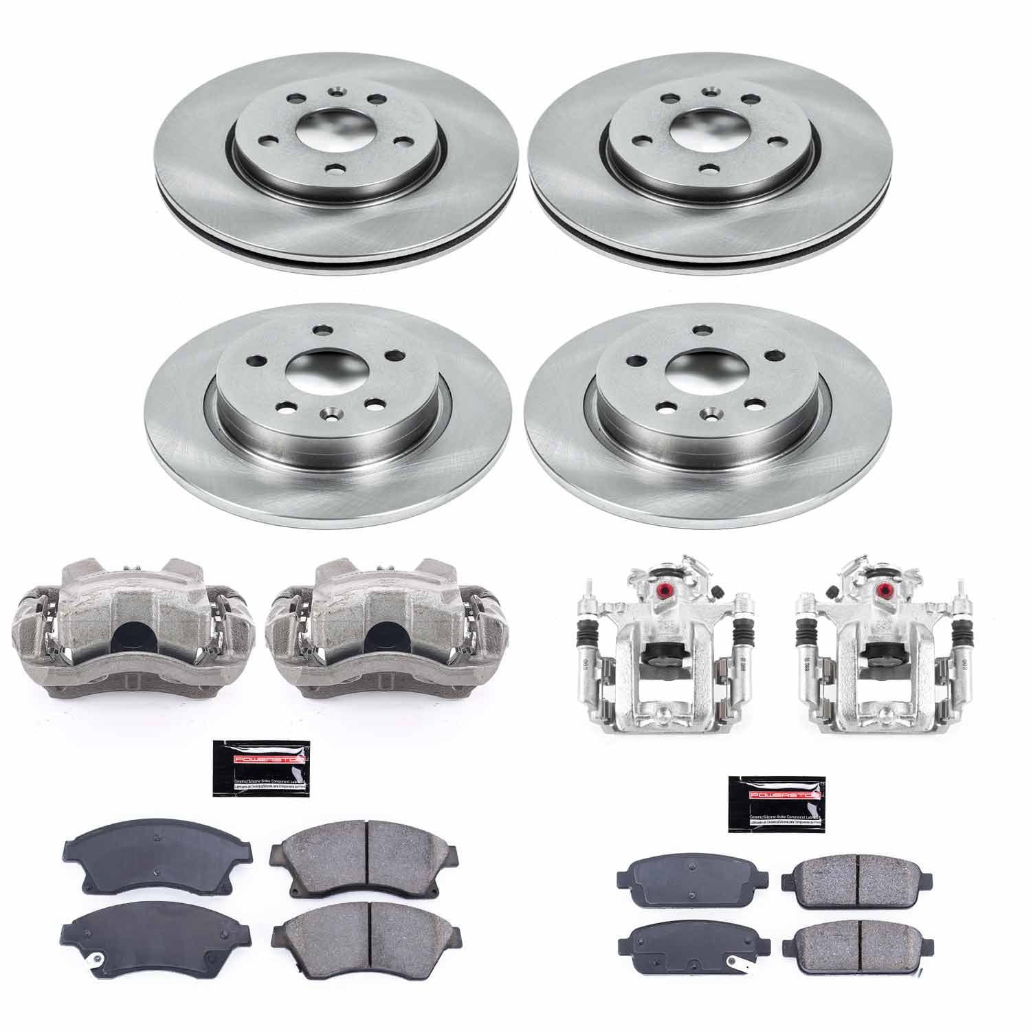 Power Stop - KCOE5551 - Front and Rear - Disc Brake Pad/Caliper and Rotor Kit image 1