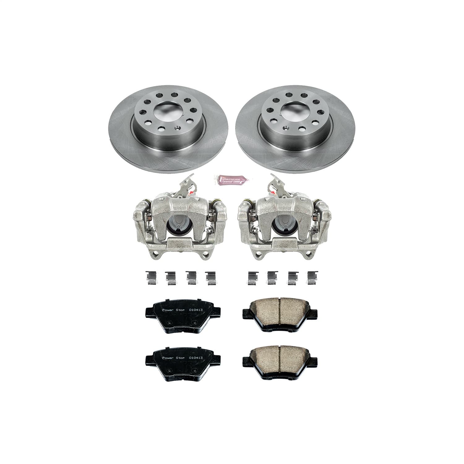 Power Stop - KCOE5667 - Rear - Disc Brake Pad/Caliper and Rotor Kit image 1