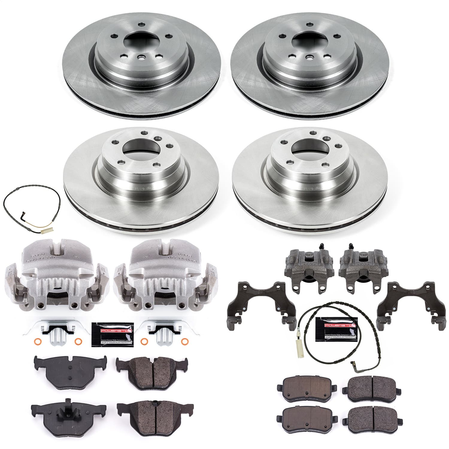 Power Stop - KCOE5768 - Front and Rear - Disc Brake Pad/Caliper and Rotor Kit image 1