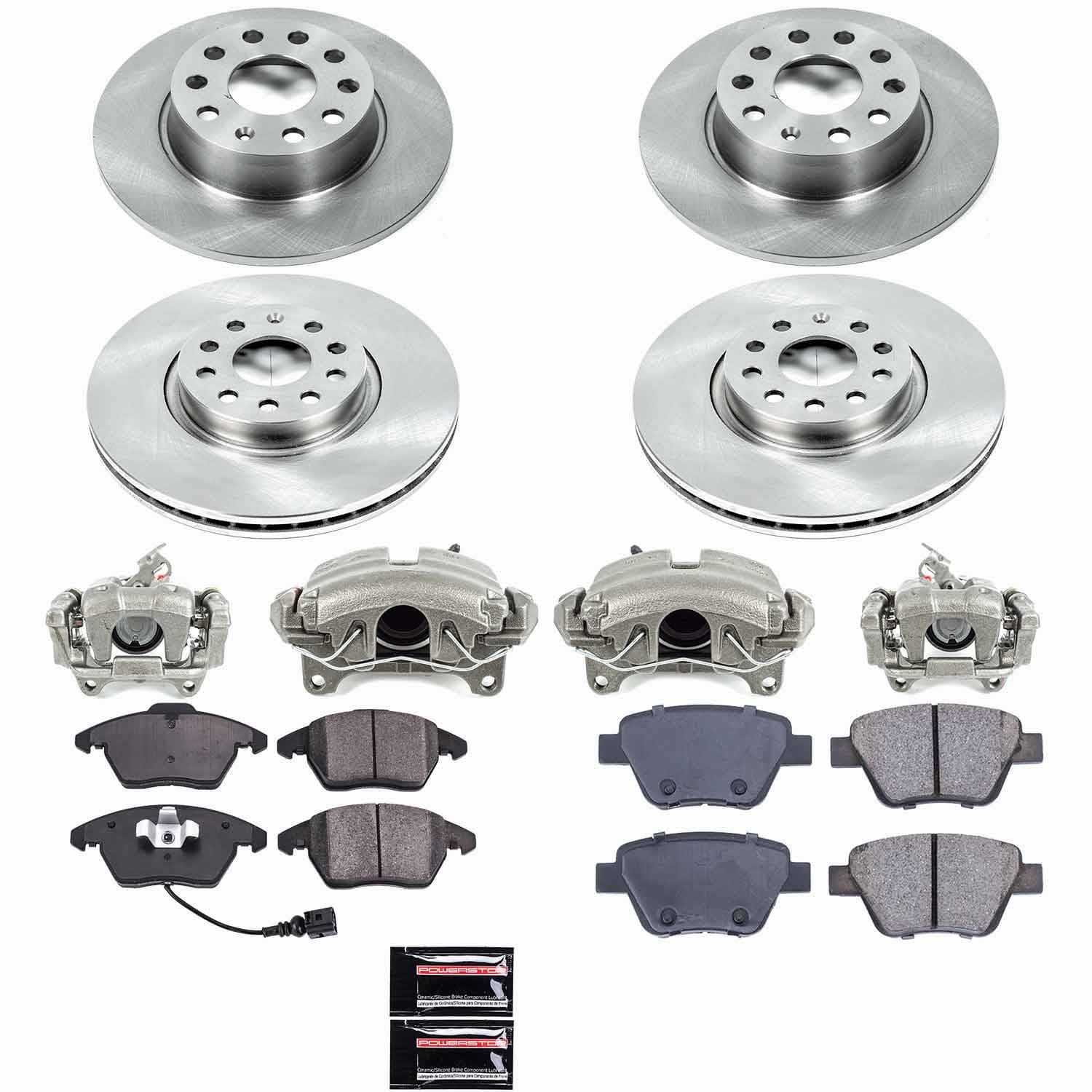 Power Stop - KCOE5801 - Front and Rear - Disc Brake Pad/Caliper and Rotor Kit image 1