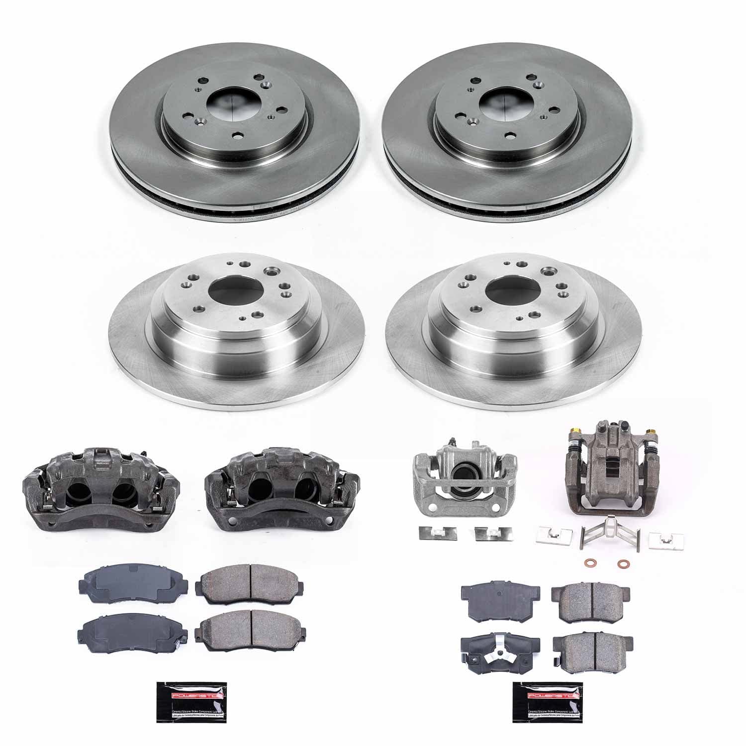Power Stop - KCOE5816 - Front and Rear - Disc Brake Pad/Caliper and Rotor Kit image 1